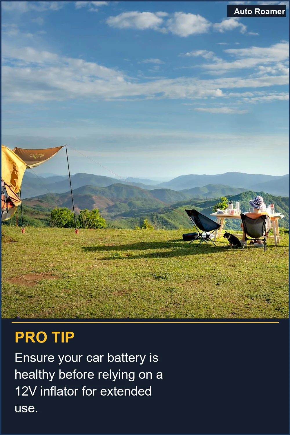 Asegúrate de que la batería de tu coche esté en buen estado antes de depender de un inflador de 12V para un uso prolongado.