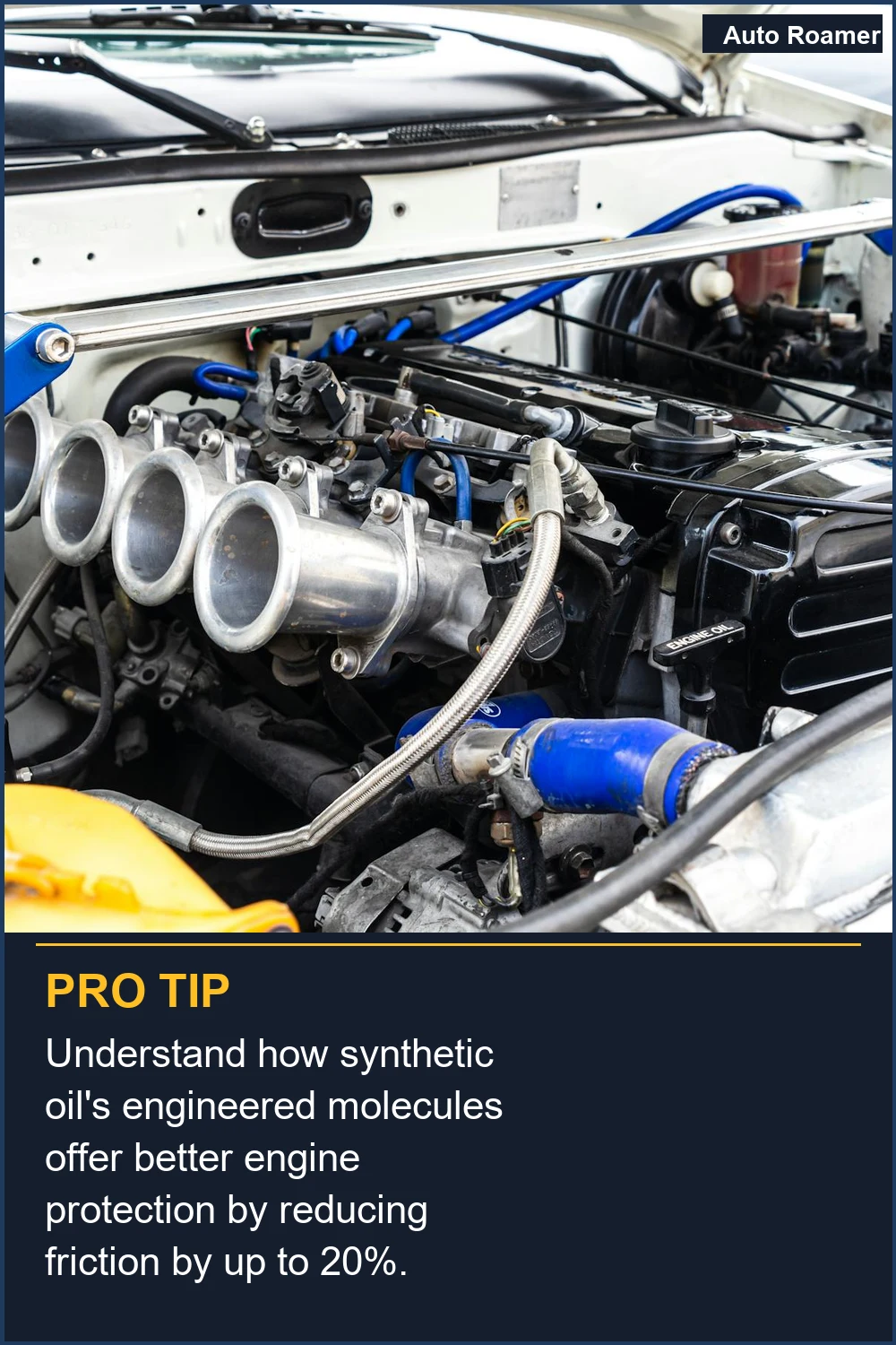 Understand how synthetic oil's engineered molecules offer better engine protection by reducing friction by up to 20%.