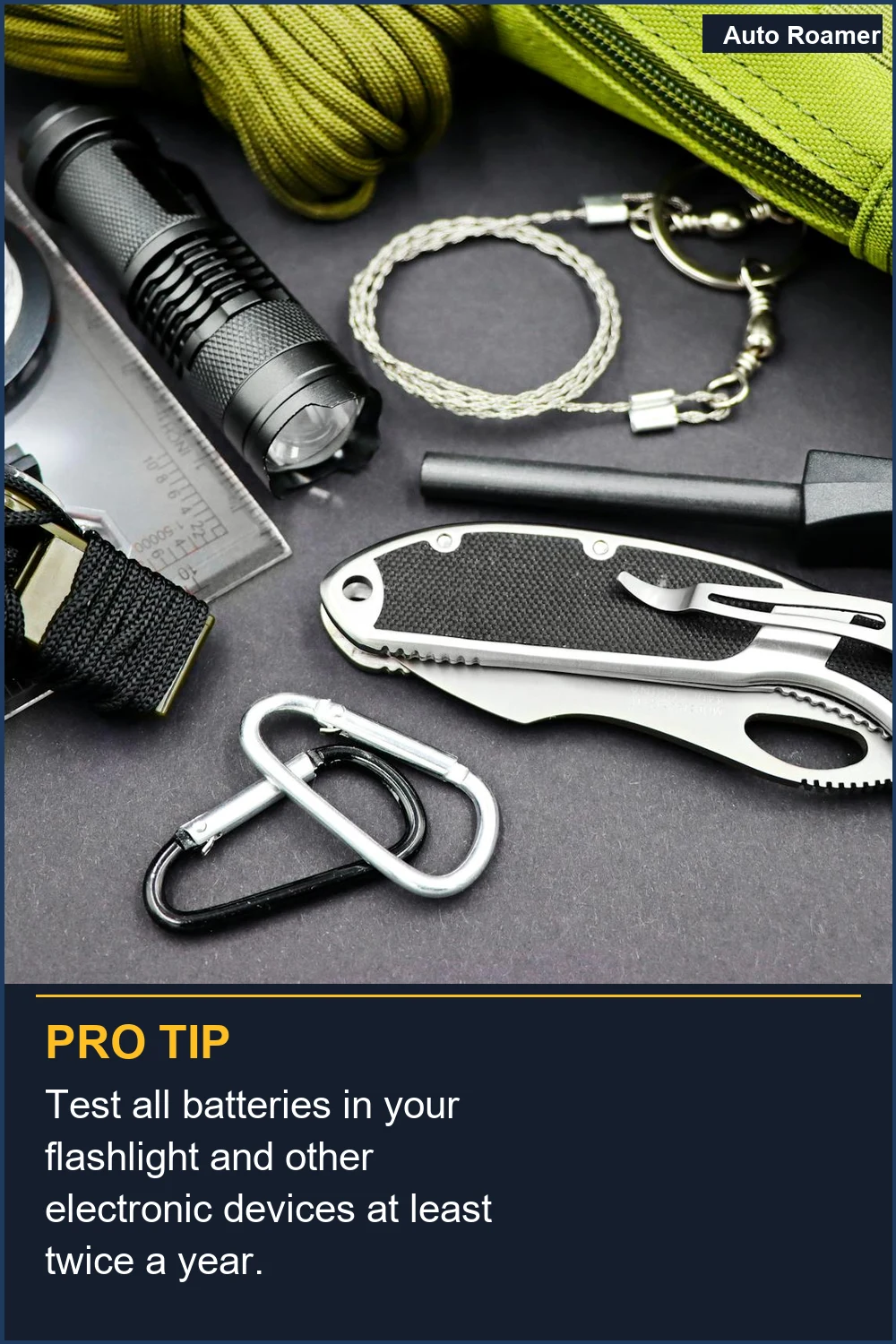 Prueba todas las baterías de tu linterna y otros dispositivos electrónicos al menos dos veces al año.