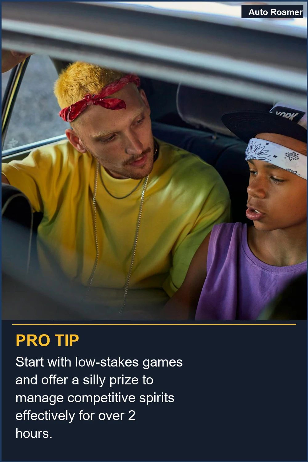 Start with low-stakes games and offer a silly prize to manage competitive spirits effectively for over 2 hours.