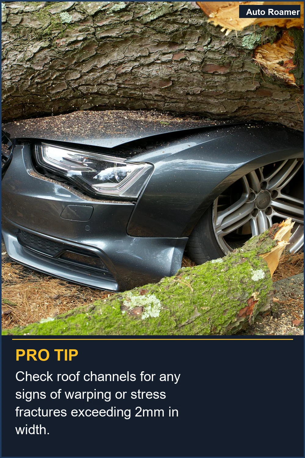 Check roof channels for any signs of warping or stress fractures exceeding 2mm in width.