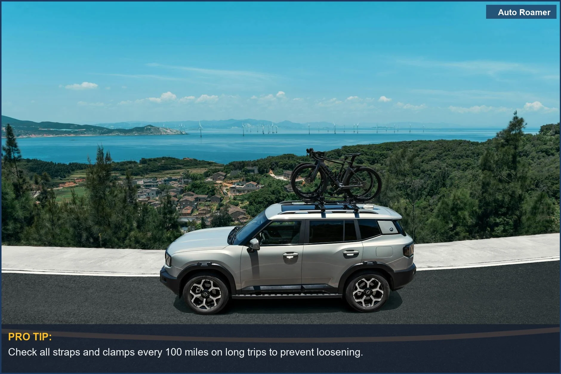 Secure your cargo box tightly to prevent movement during highway driving and protect belongings.