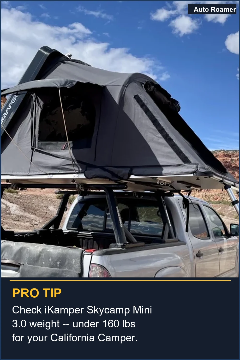 Check iKamper Skycamp Mini 3.0 weight -- under 160 lbs for your California Camper.