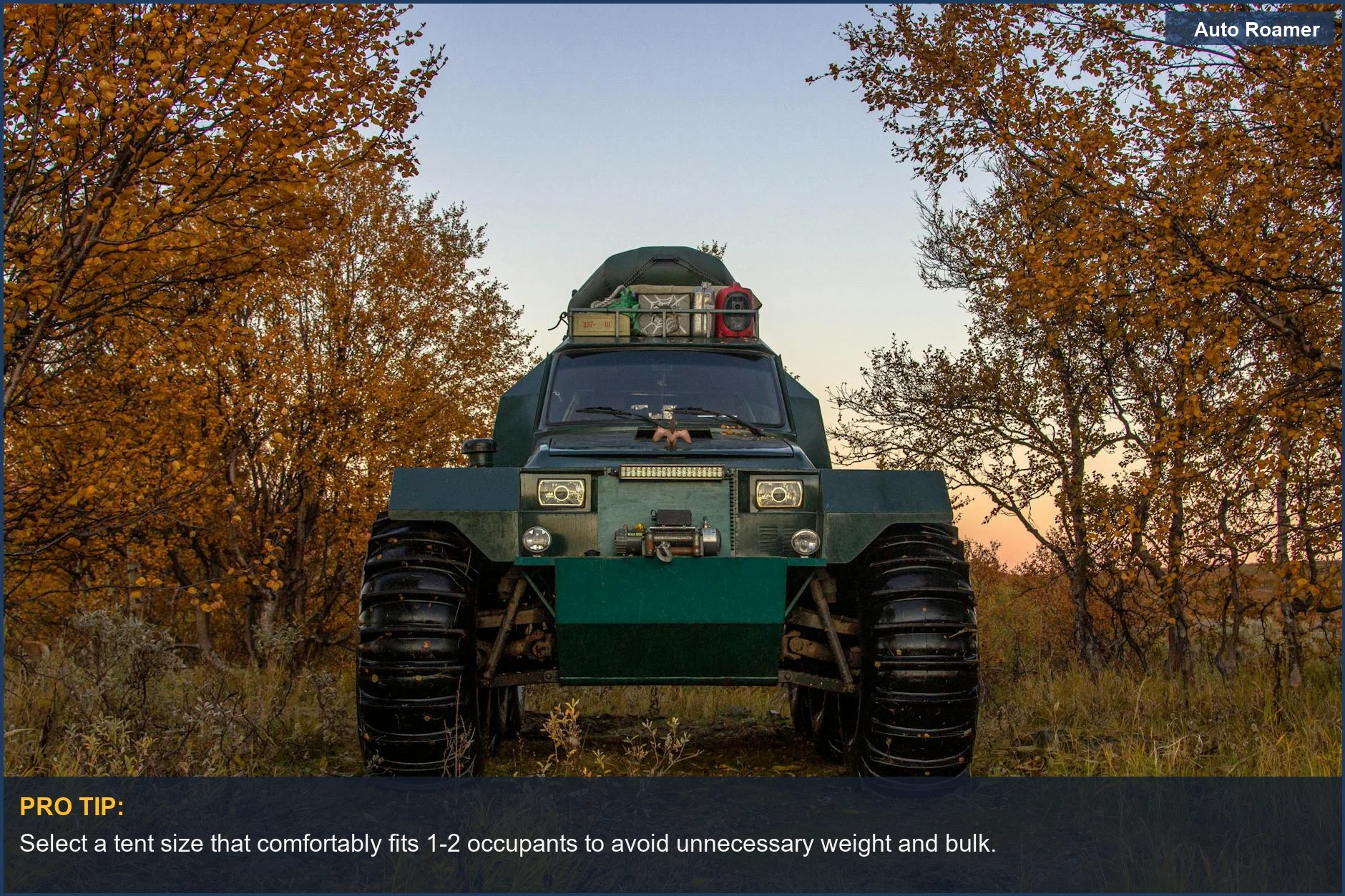 White pickup truck with rooftop tent and ladder, demonstrating tent size guide options.
