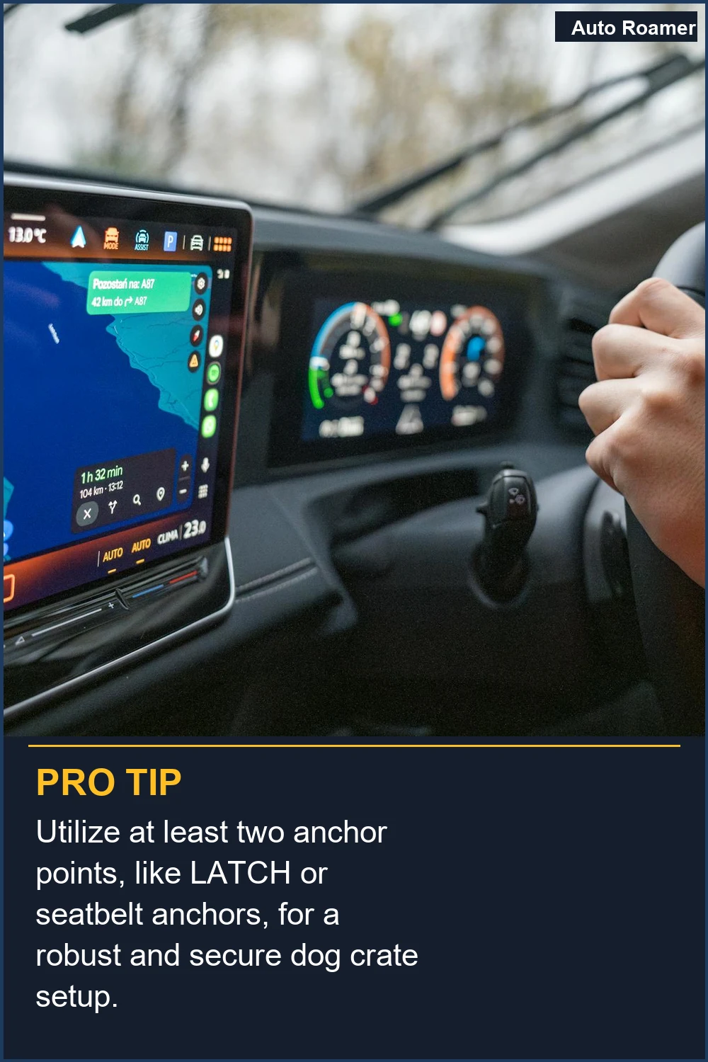 Utilize at least two anchor points, like LATCH or seatbelt anchors, for a robust and secure dog crate setup.