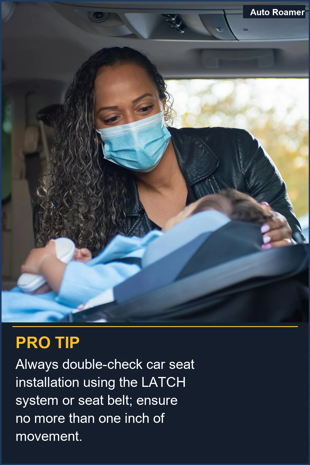 Always double-check car seat installation using the LATCH system or seat belt; ensure no more than one inch of movement.