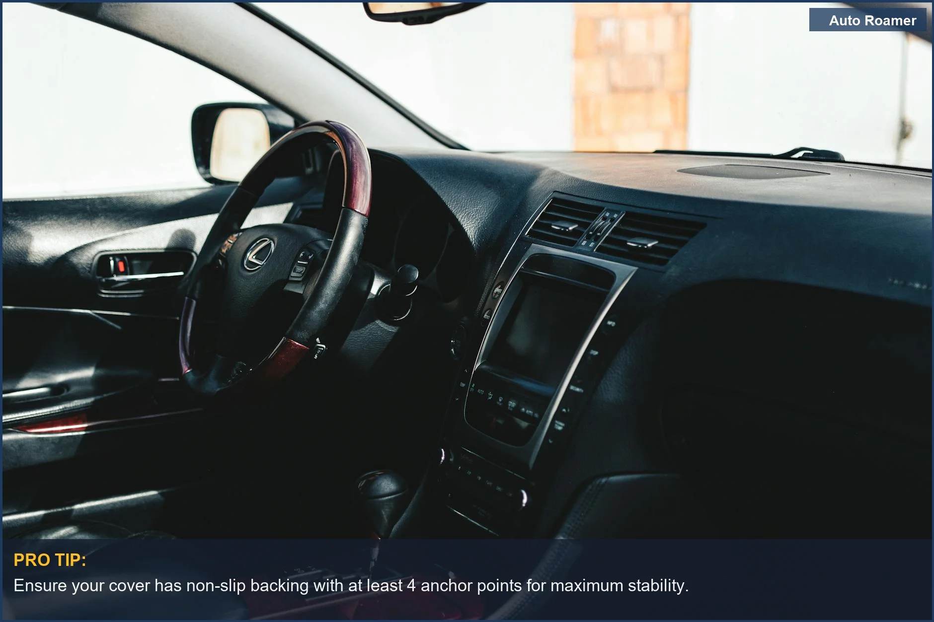 Elegant Lexus interior with leather seats, emphasizing the importance of a pet car seat cover for dog car harness use.