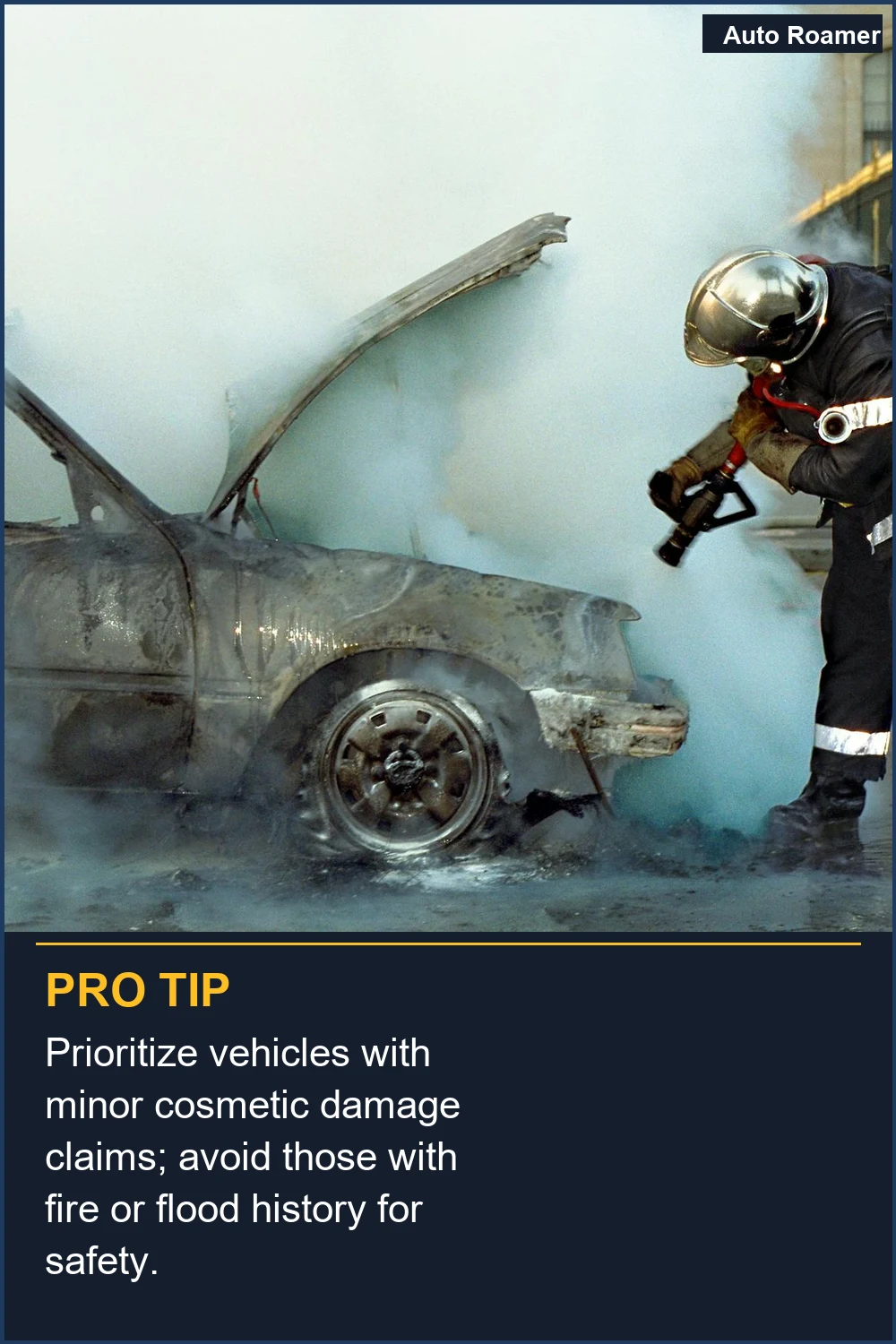 Prioritize vehicles with minor cosmetic damage claims; avoid those with fire or flood history for safety.