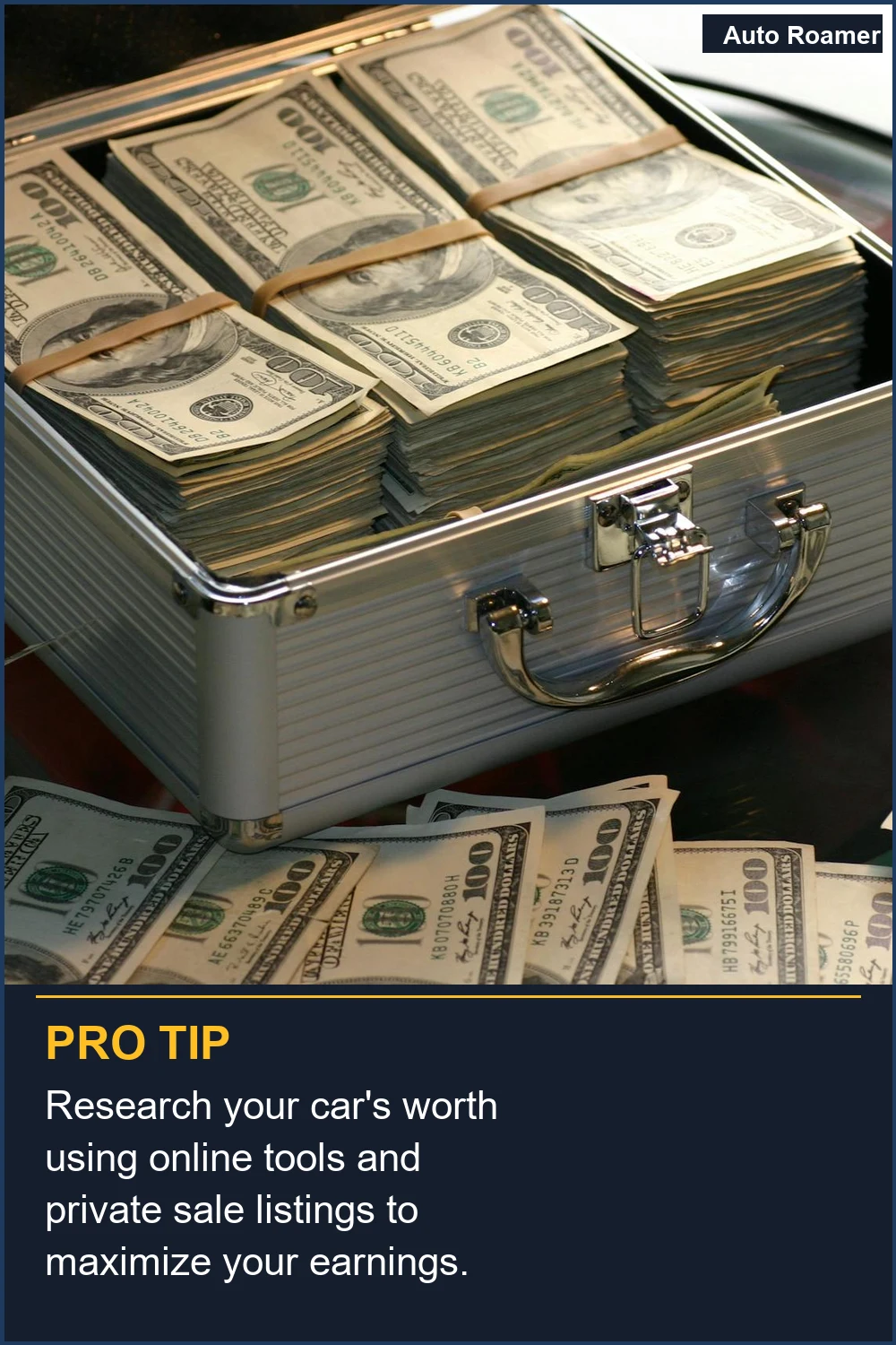 Research your car's worth using online tools and private sale listings to maximize your earnings.