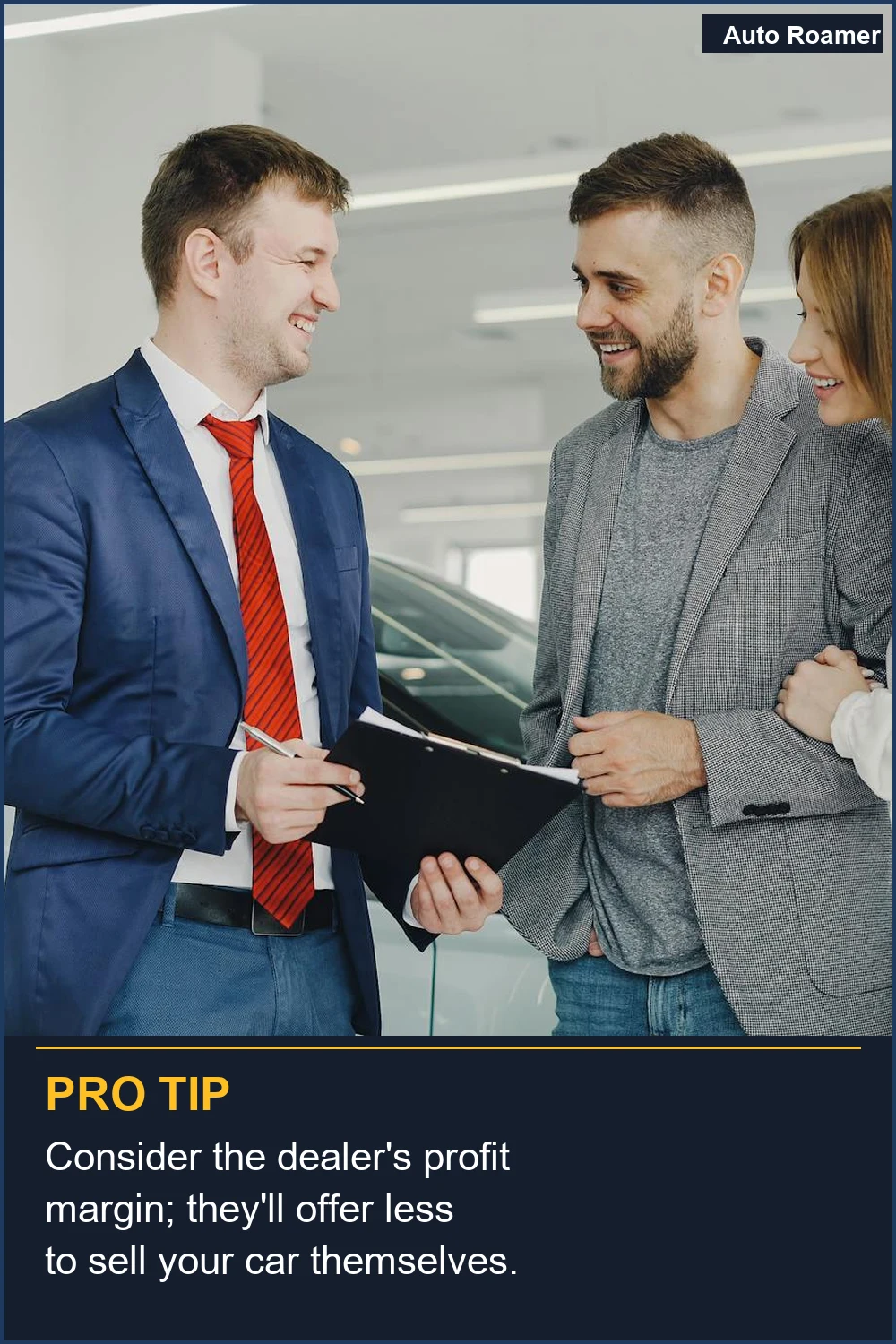 Consider the dealer's profit margin; they'll offer less to sell your car themselves.