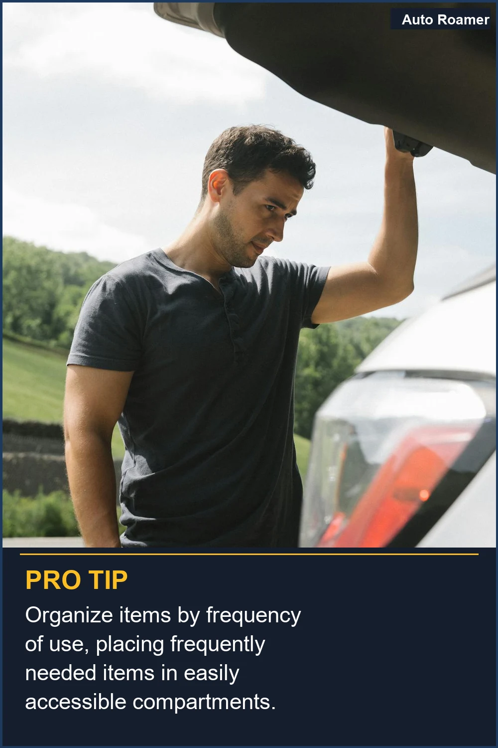 Organize items by frequency of use, placing frequently needed items in easily accessible compartments.