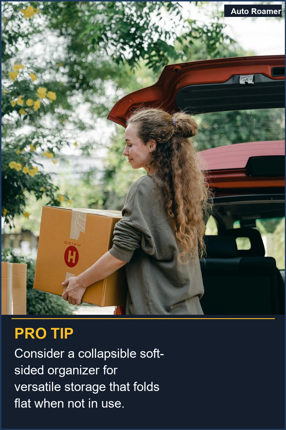 Consider a collapsible soft-sided organizer for versatile storage that folds flat when not in use.