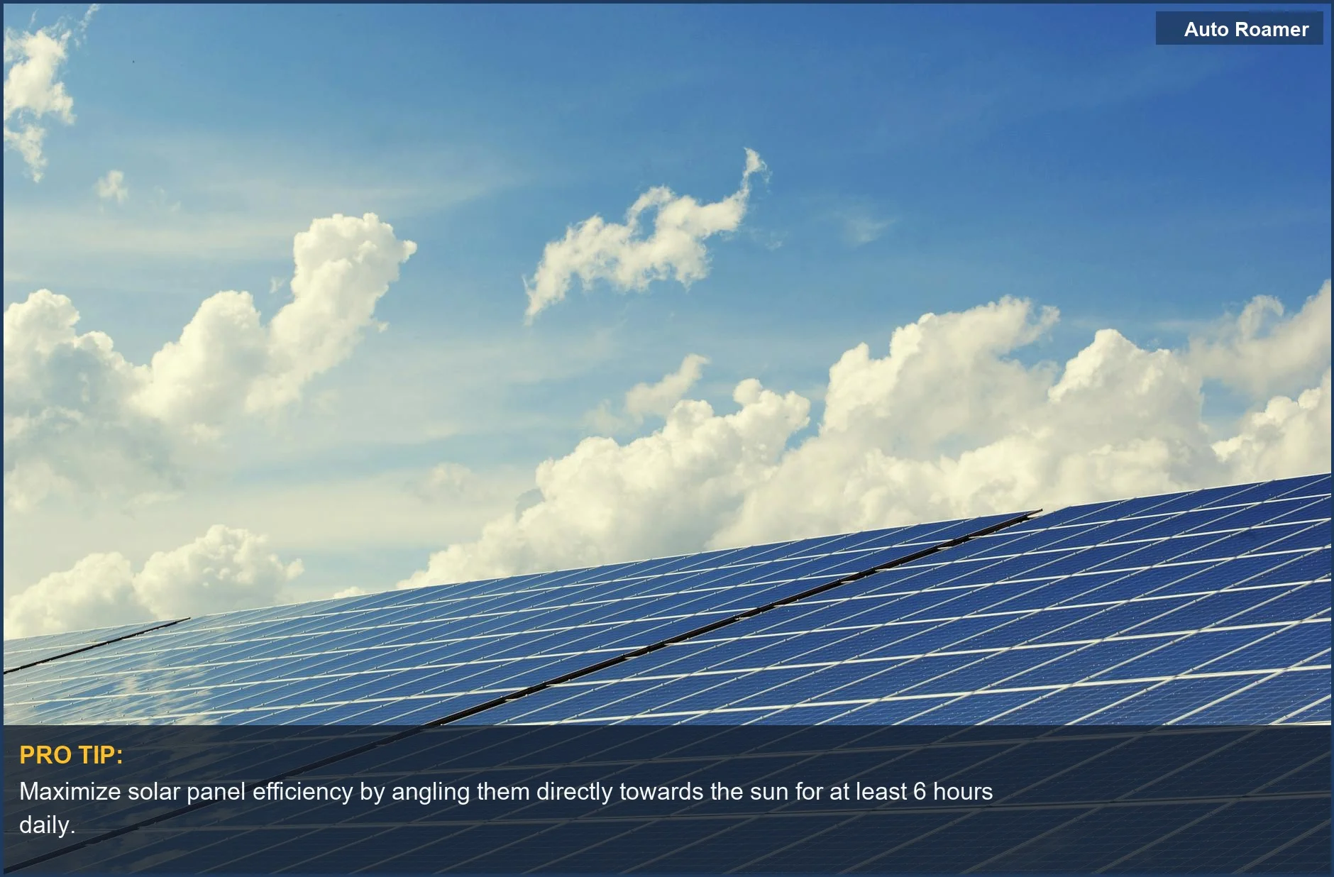 Modern solar panels under a blue sky, illustrating clean energy for your portable solar panel guide.
