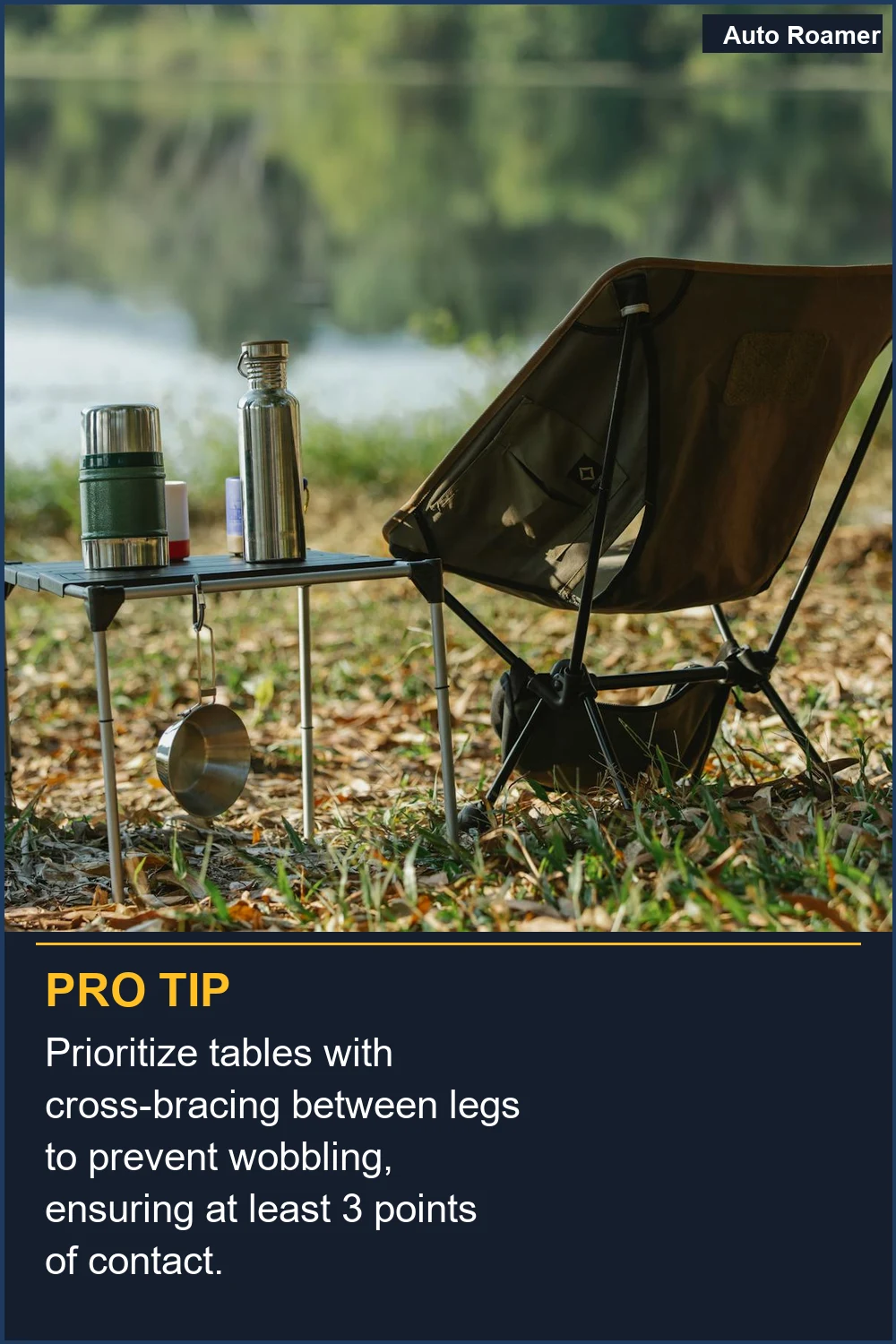 Prioritize tables with cross-bracing between legs to prevent wobbling, ensuring at least 3 points of contact.