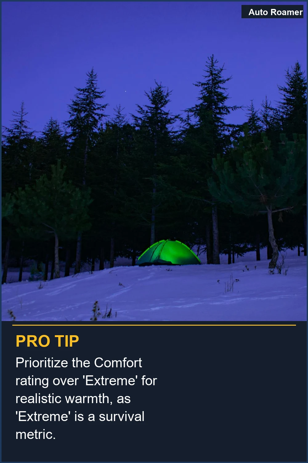 Prioritize the Comfort rating over 'Extreme' for realistic warmth, as 'Extreme' is a survival metric.