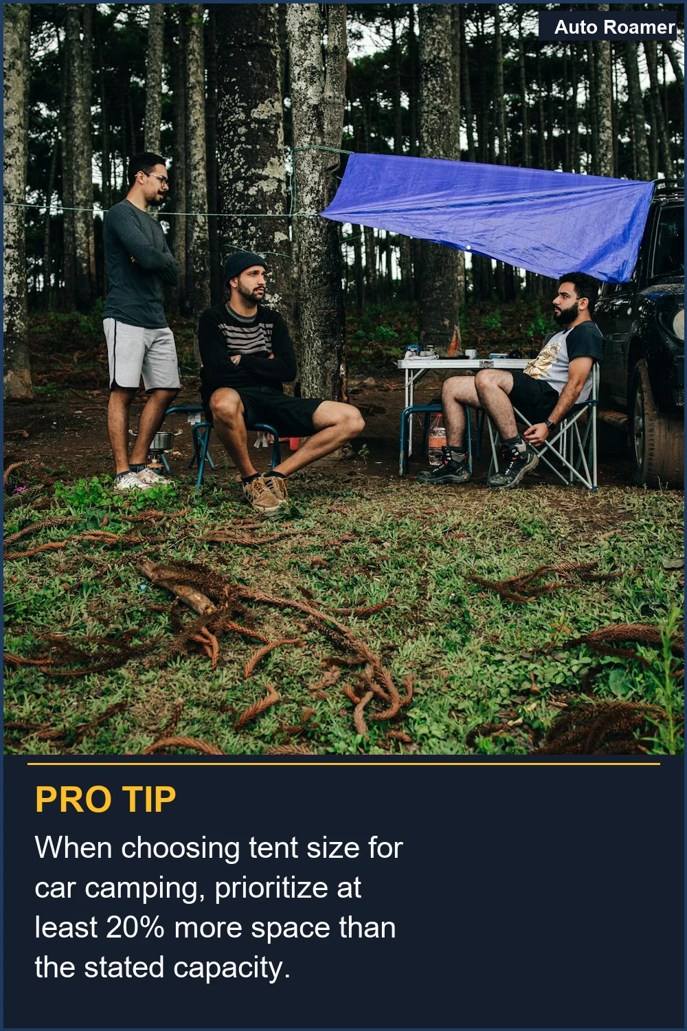 When choosing tent size for car camping, prioritize at least 20% more space than the stated capacity.