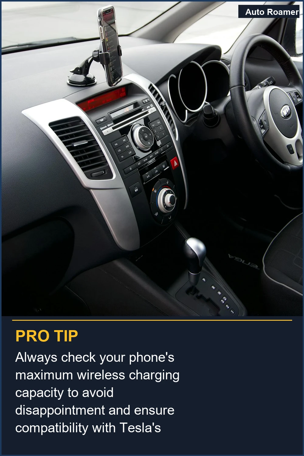 Always check your phone's maximum wireless charging capacity to avoid disappointment and ensure compatibility with Tesla's charging pad.