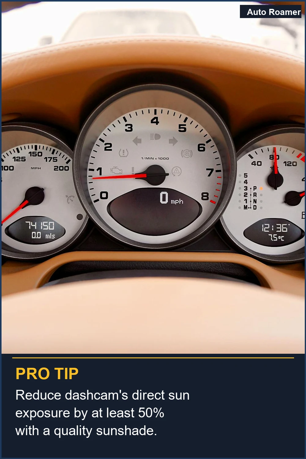 Reduce dashcam's direct sun exposure by at least 50% with a quality sunshade.