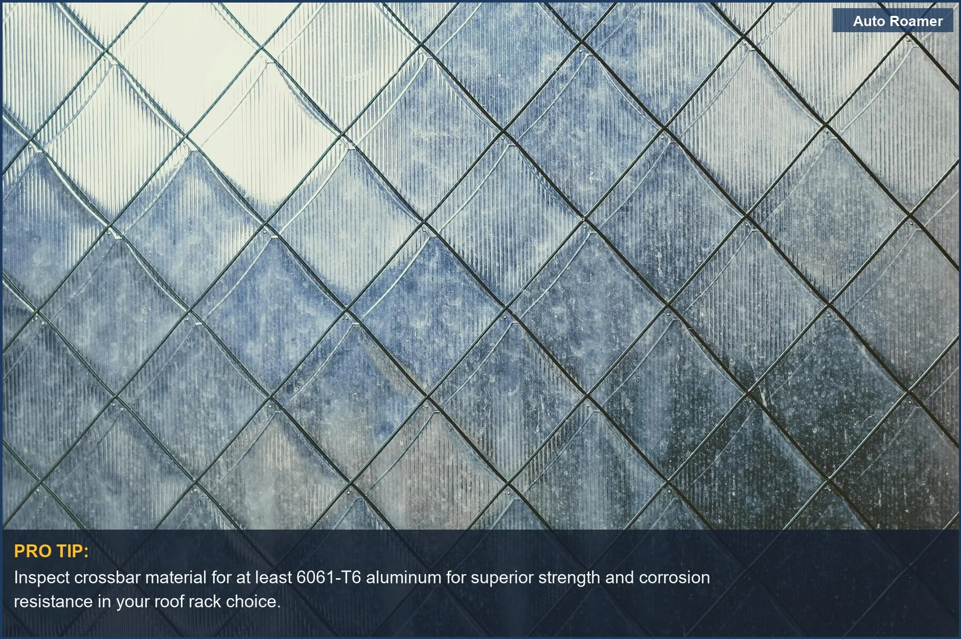 Thule vs Yakima roof rack comparison: Close-up of textured metal bars, highlighting build quality for durable roof rack systems.