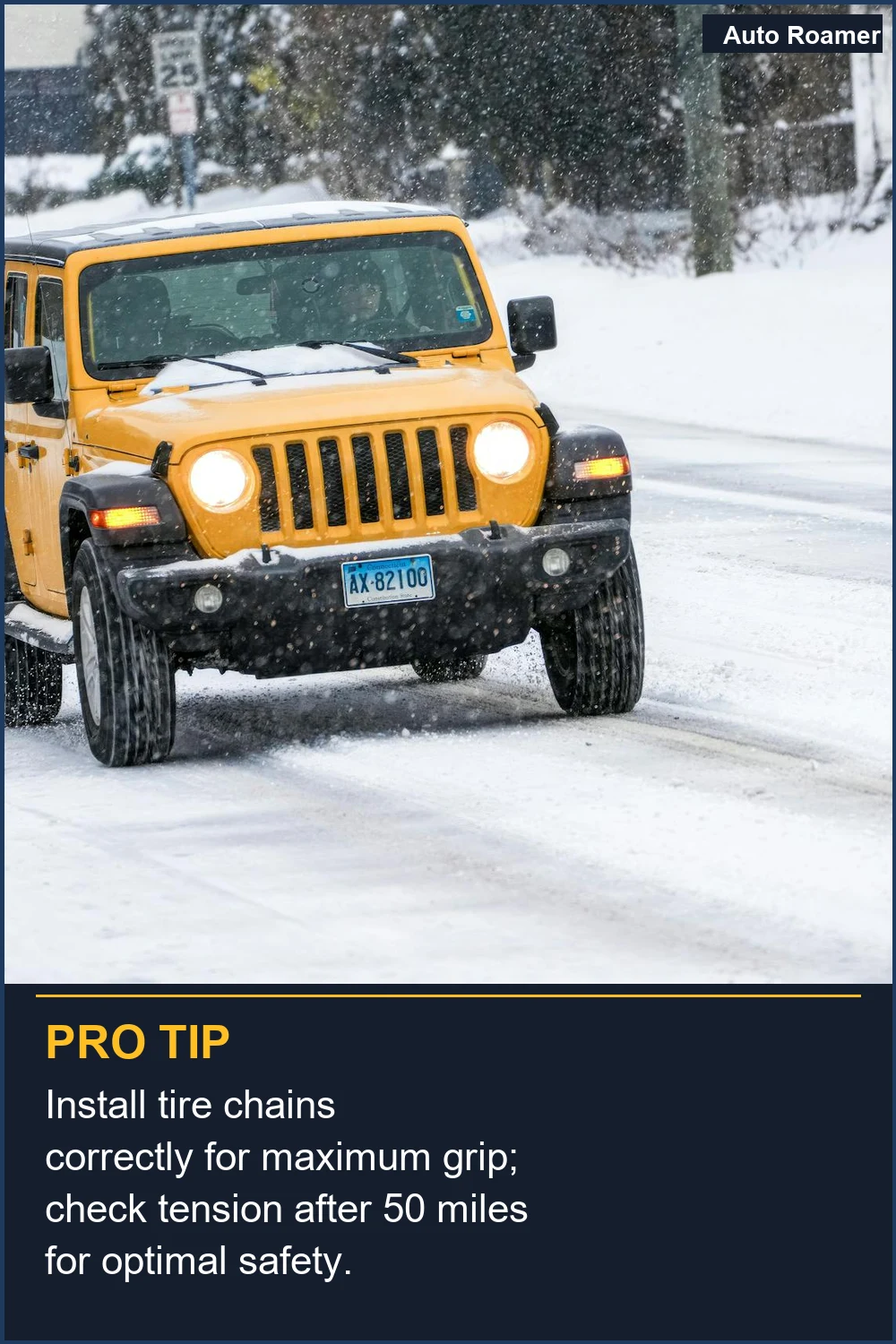 Install tire chains correctly for maximum grip; check tension after 50 miles for optimal safety.