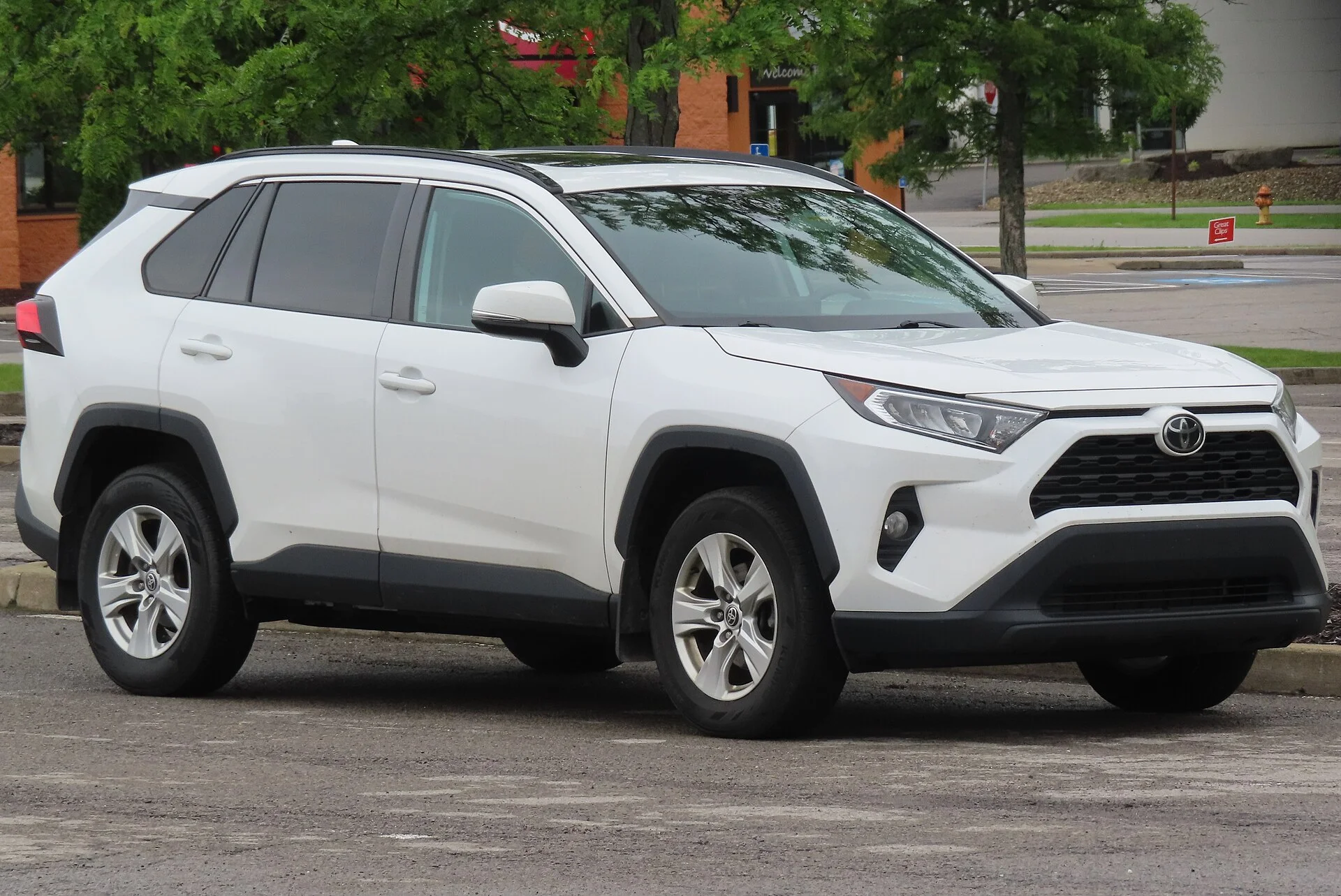 A 2021 Toyota RAV4 XLE, one of the two compact SUVs this car-camping comparison measures for cargo and sleeping length.