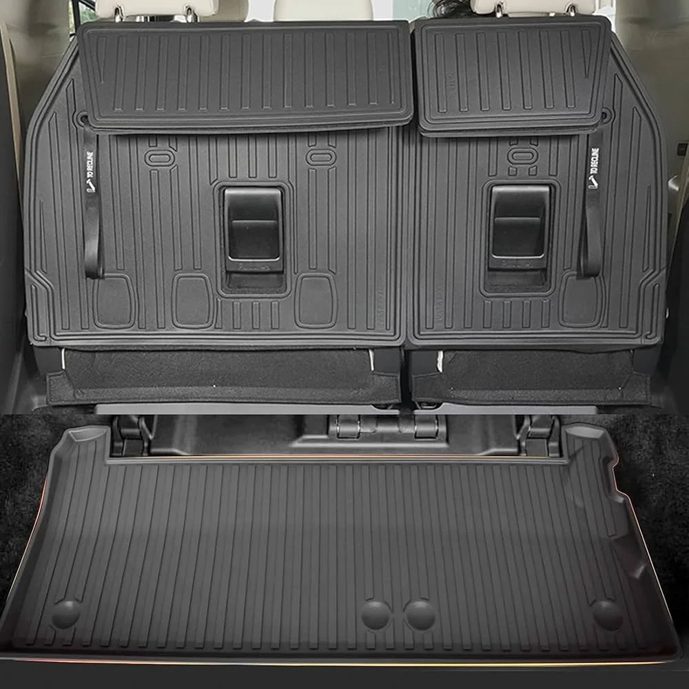 Amazon.com: IKABEVEM 2021-2025 2026 Sienna Cargo Liner & Backrest Mat Fit  for Toyota Sienna 7/8 Seat (without Spare Tire) - Custom Fit Trunk Mat and  3rd Row Seat Back Mats - All