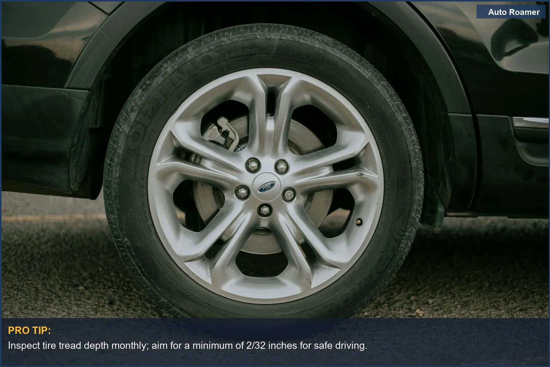 Detailed view of a car tire and alloy rim, emphasizing the importance of tire maintenance.