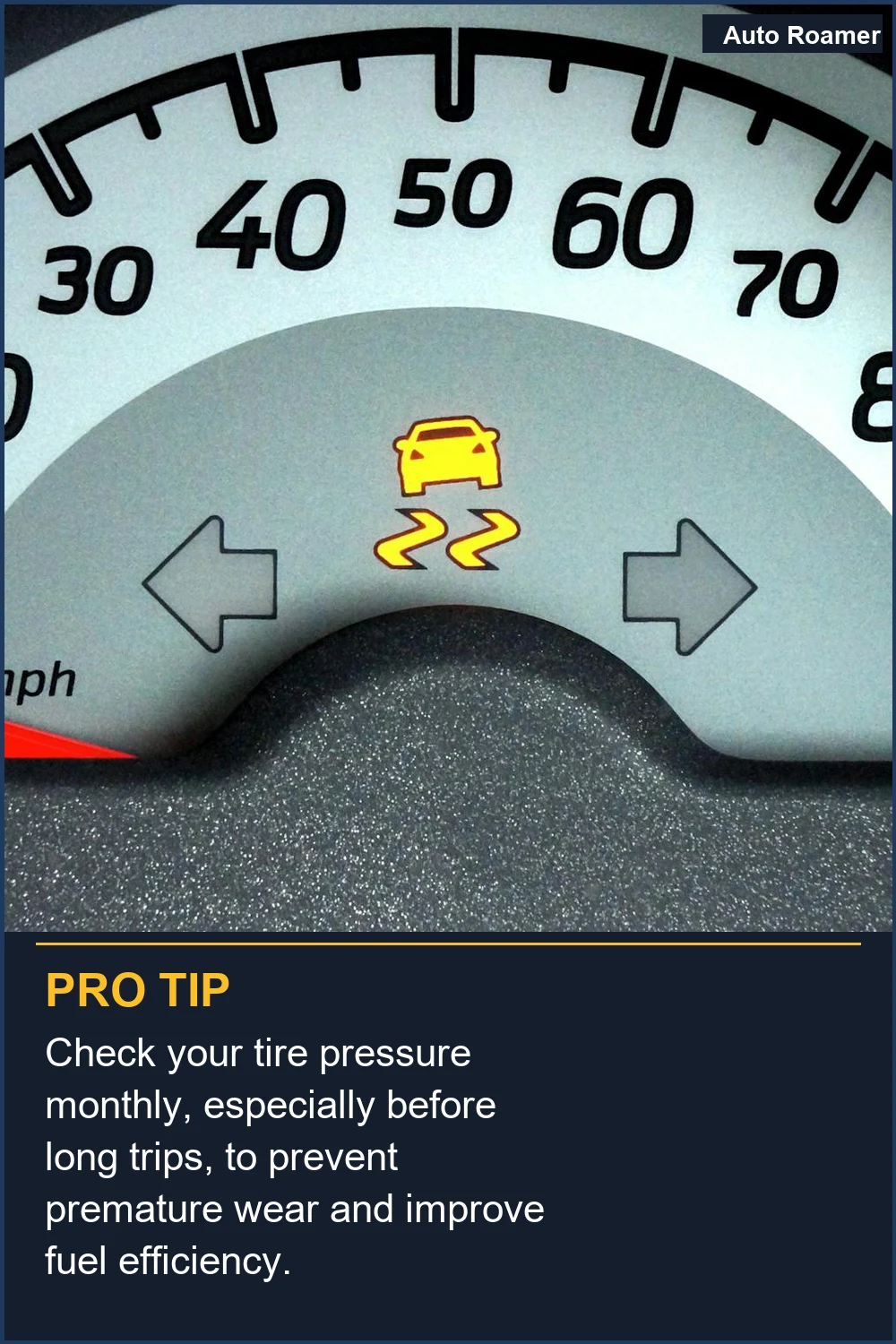 Revise la presión de sus neumáticos mensualmente, especialmente antes de viajes largos, para prevenir el desgaste prematuro y mejorar la eficiencia del combustible.