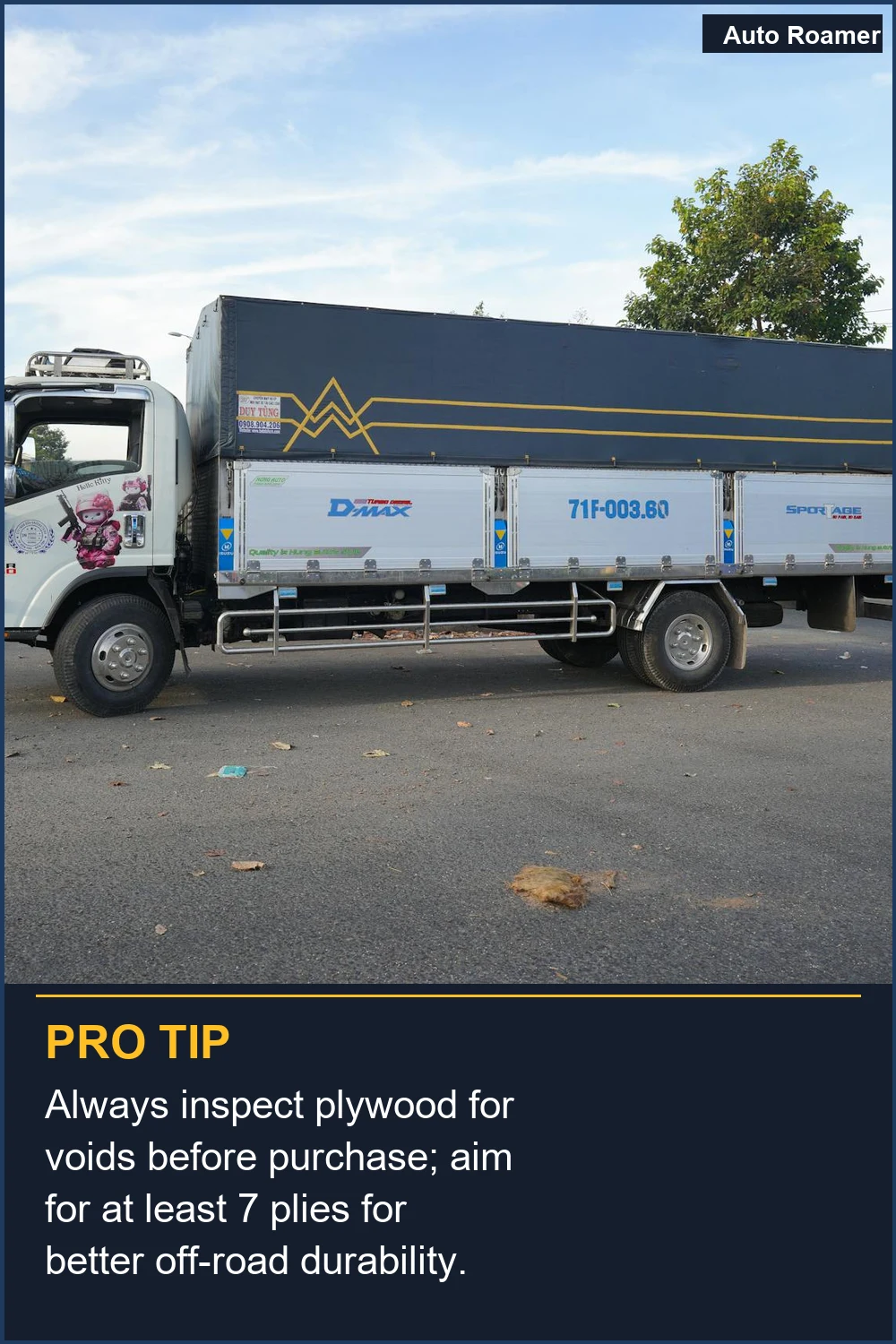 Always inspect plywood for voids before purchase; aim for at least 7 plies for better off-road durability.