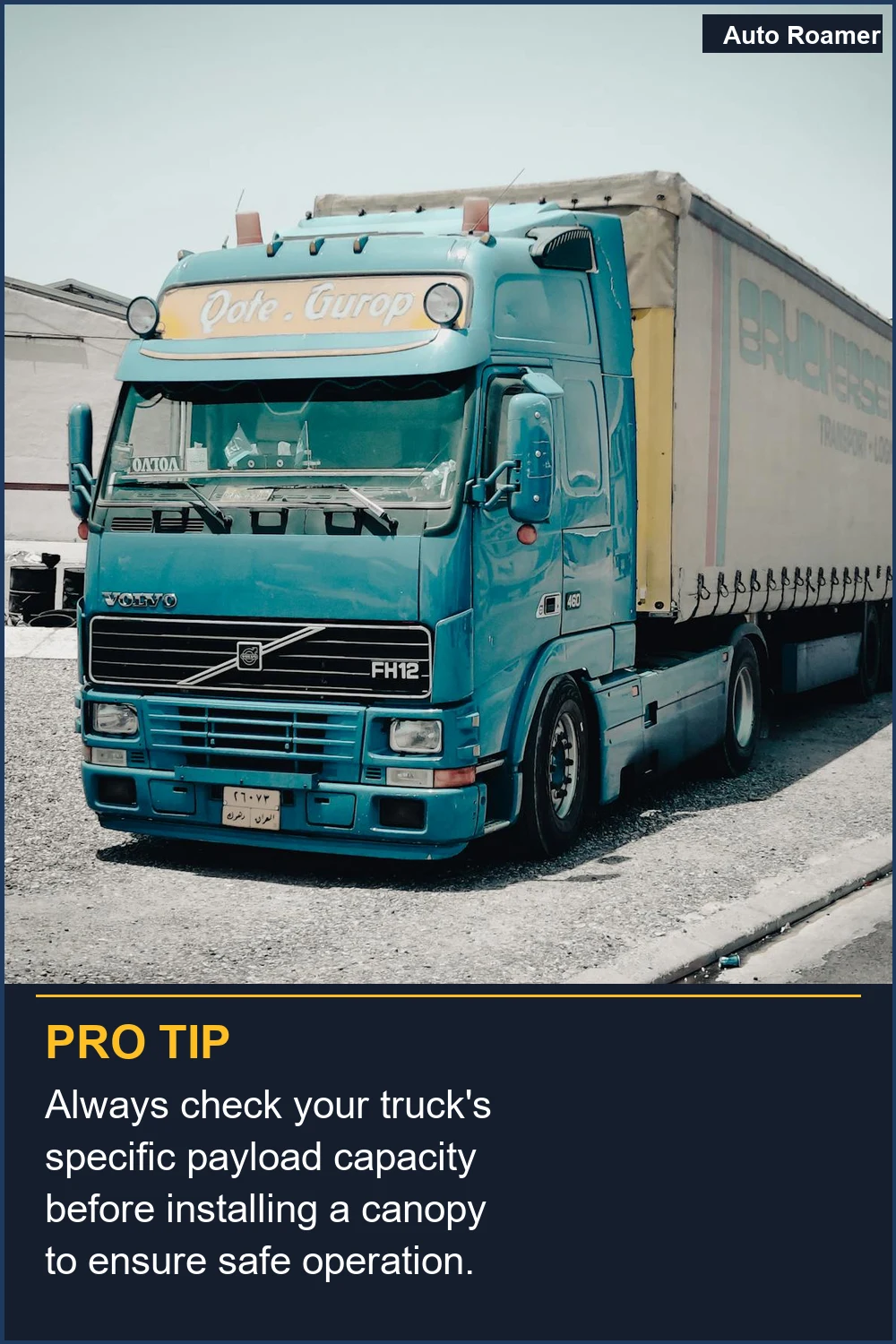 Always check your truck's specific payload capacity before installing a canopy to ensure safe operation.