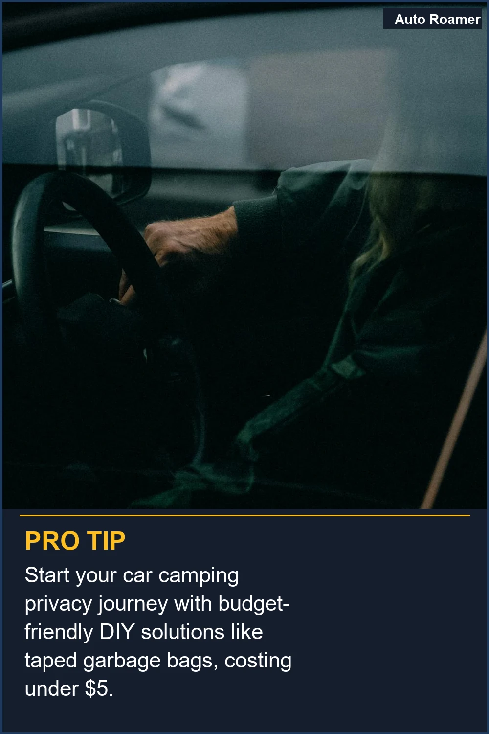 Start your car camping privacy journey with budget-friendly DIY solutions like taped garbage bags, costing under $5.