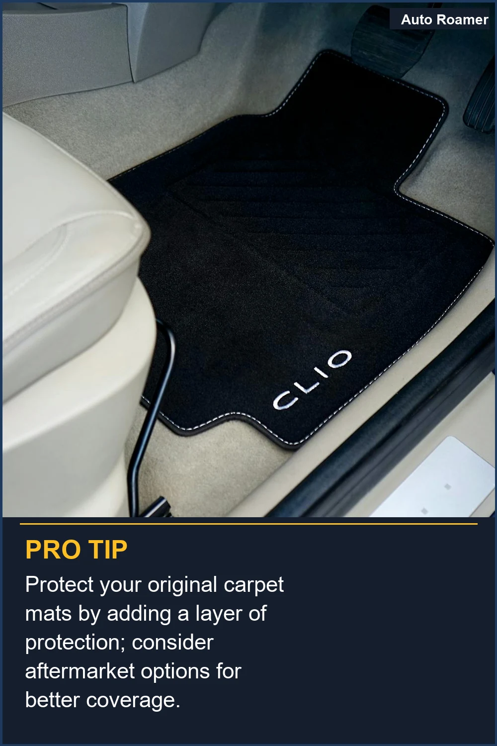 Protect your original carpet mats by adding a layer of protection; consider aftermarket options for better coverage.