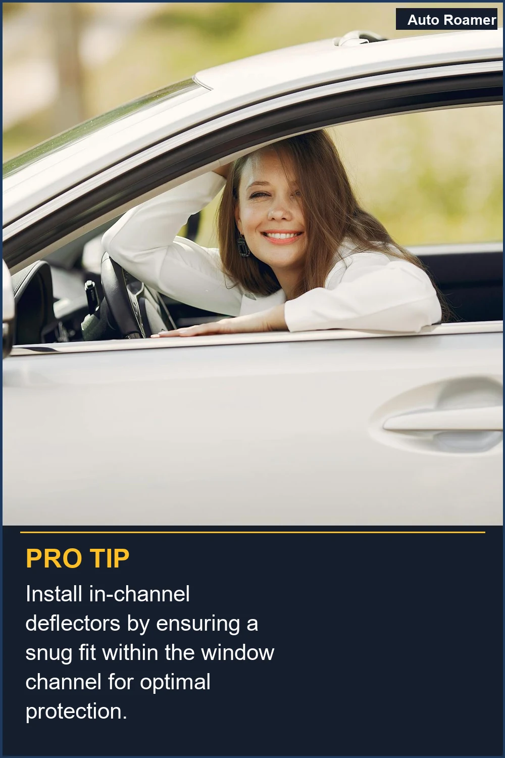 Instala los deflectores de canal interno asegurando un ajuste ceñido dentro del canal de la ventana para una protección óptima.