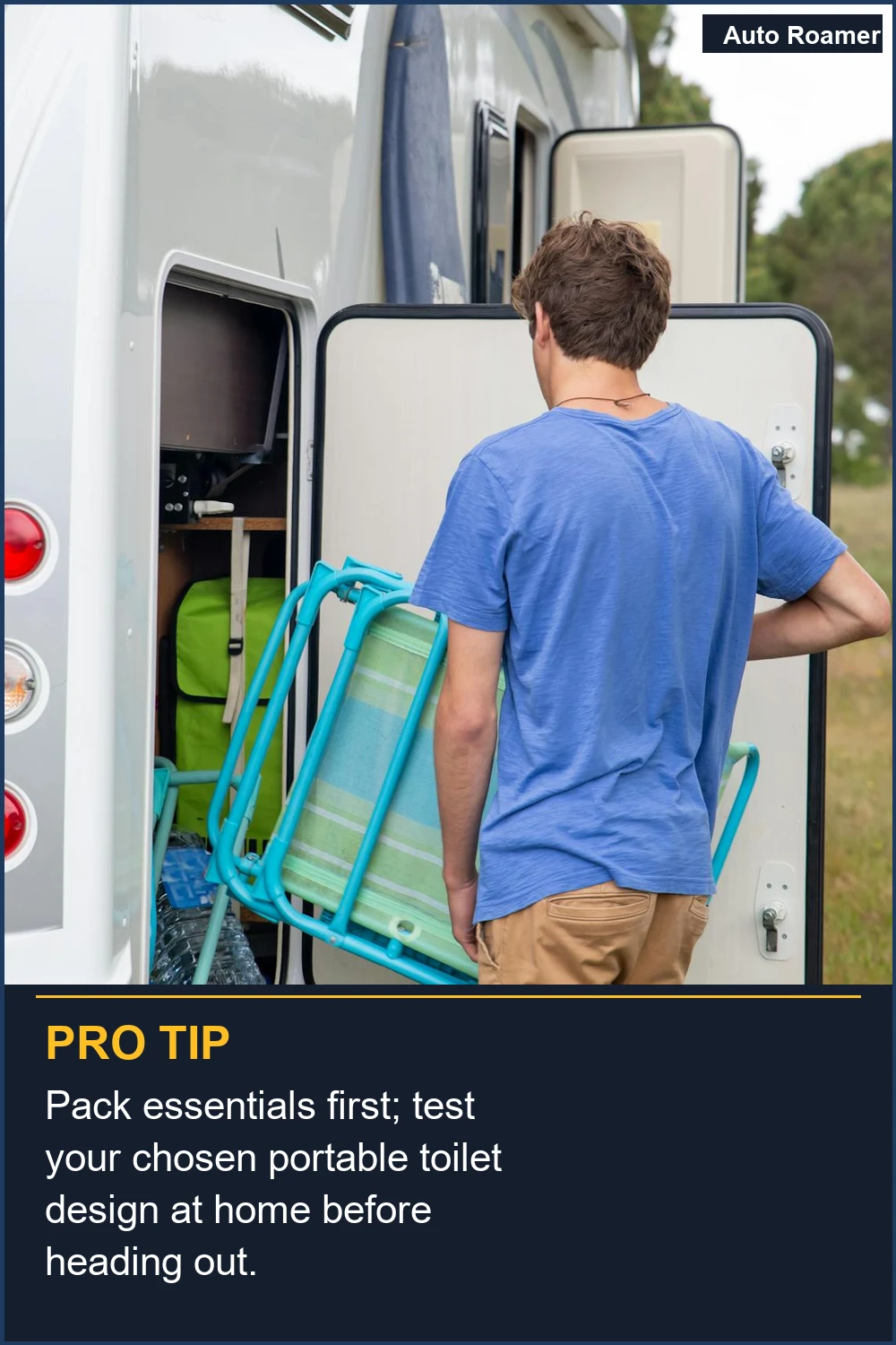Pack essentials first; test your chosen portable toilet design at home before heading out.