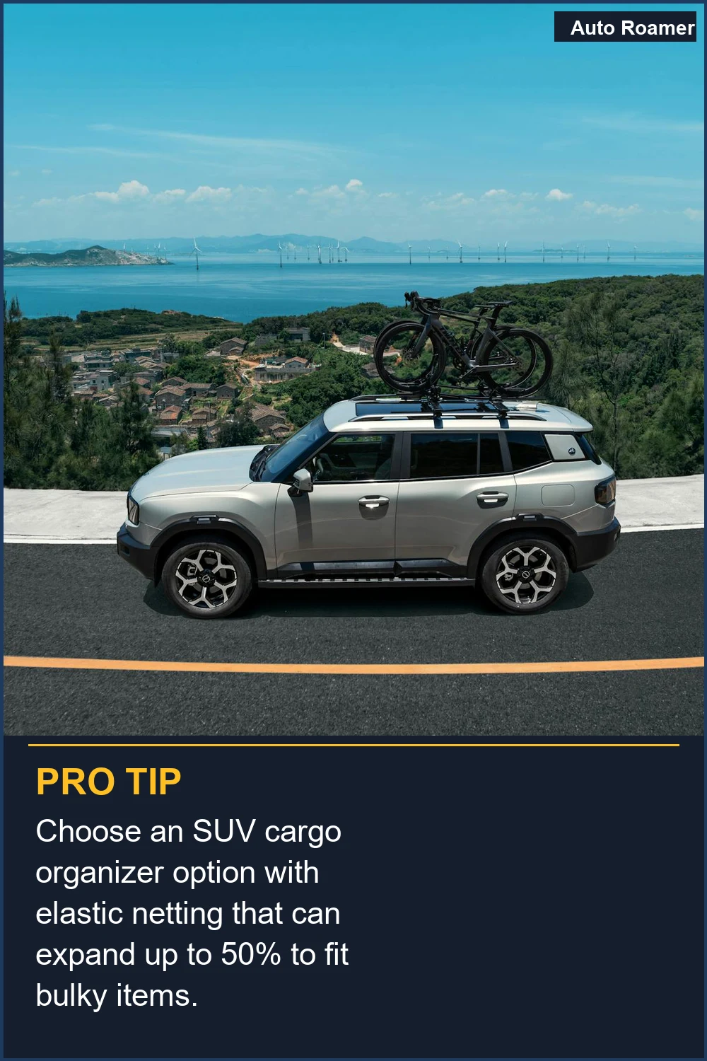 Choose an SUV cargo organizer option with elastic netting that can expand up to 50% to fit bulky items.