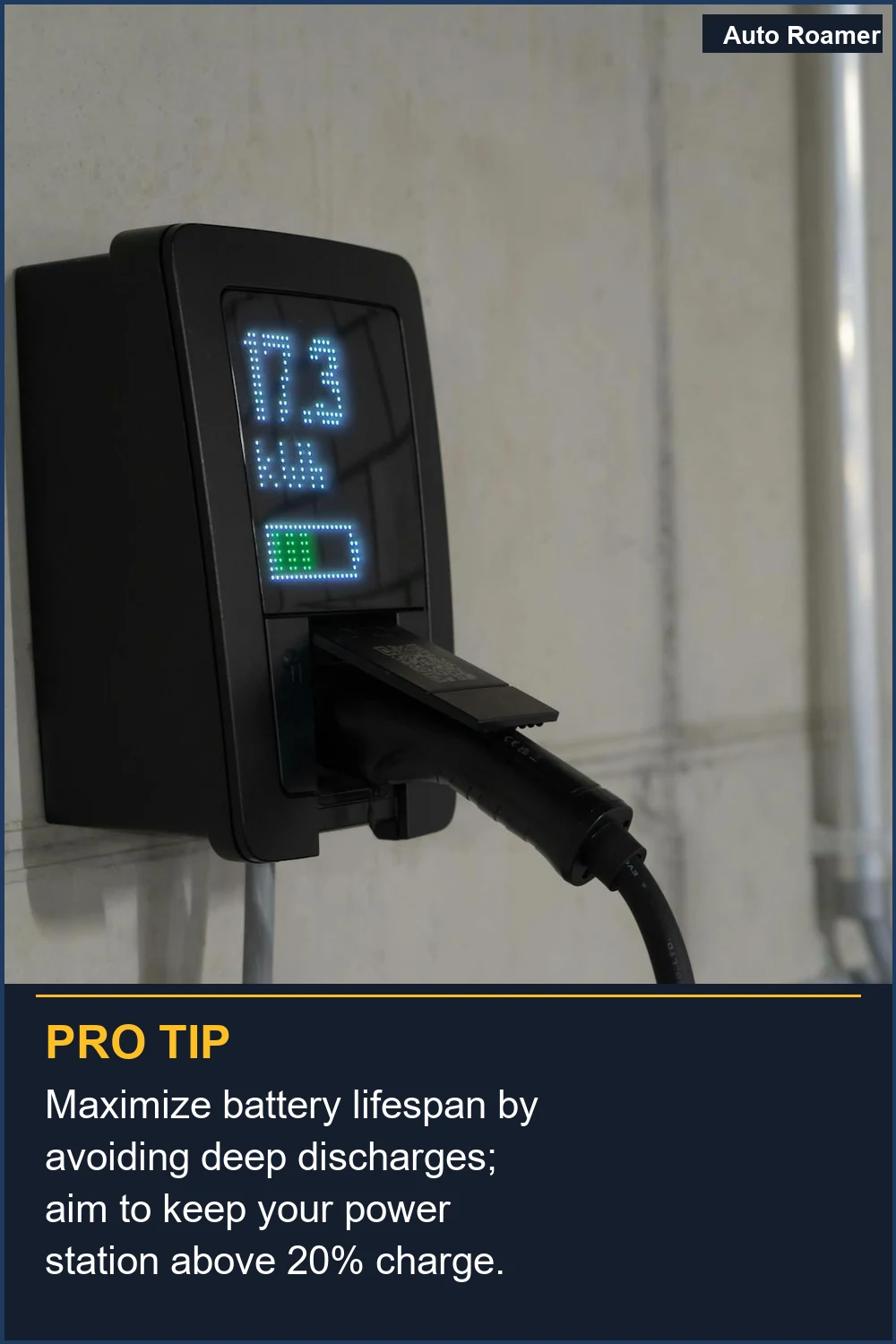 Maximize battery lifespan by avoiding deep discharges; aim to keep your power station above 20% charge.