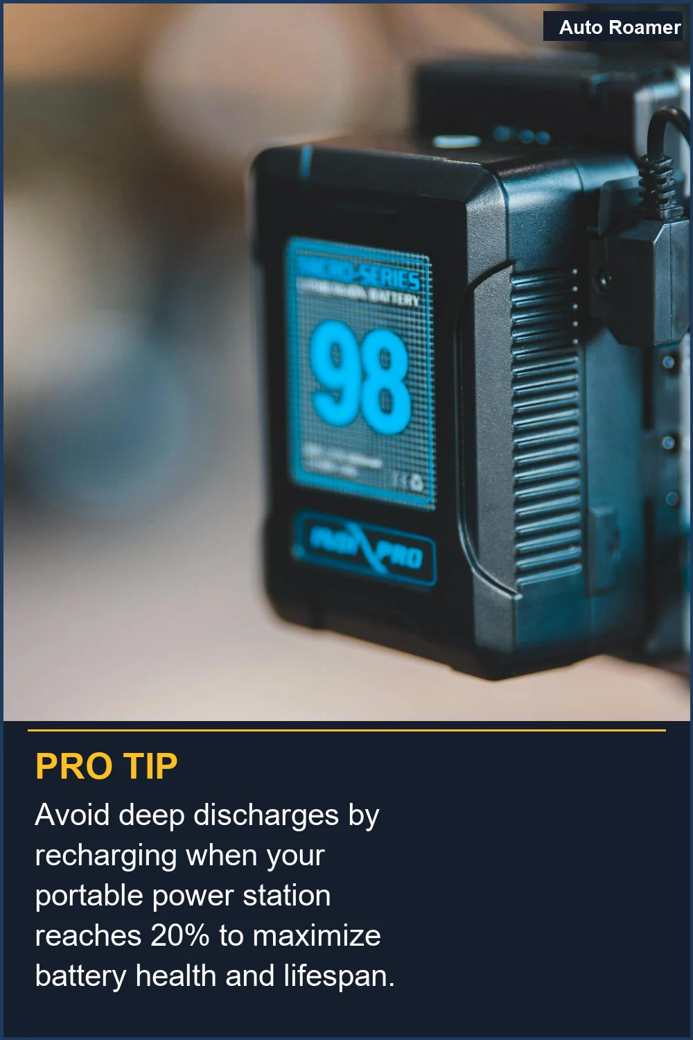 Avoid deep discharges by recharging when your portable power station reaches 20% to maximize battery health and lifespan.