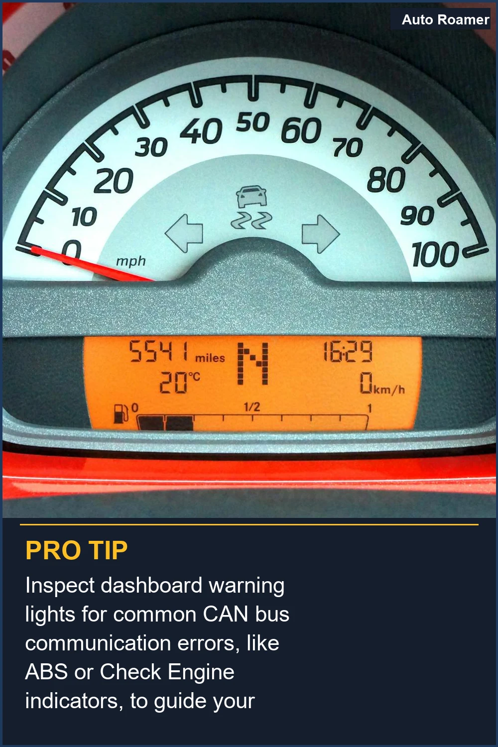 Inspect dashboard warning lights for common CAN bus communication errors, like ABS or Check Engine indicators, to guide your diagnostics.