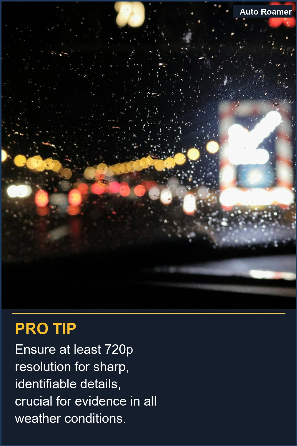 Ensure at least 720p resolution for sharp, identifiable details, crucial for evidence in all weather conditions.