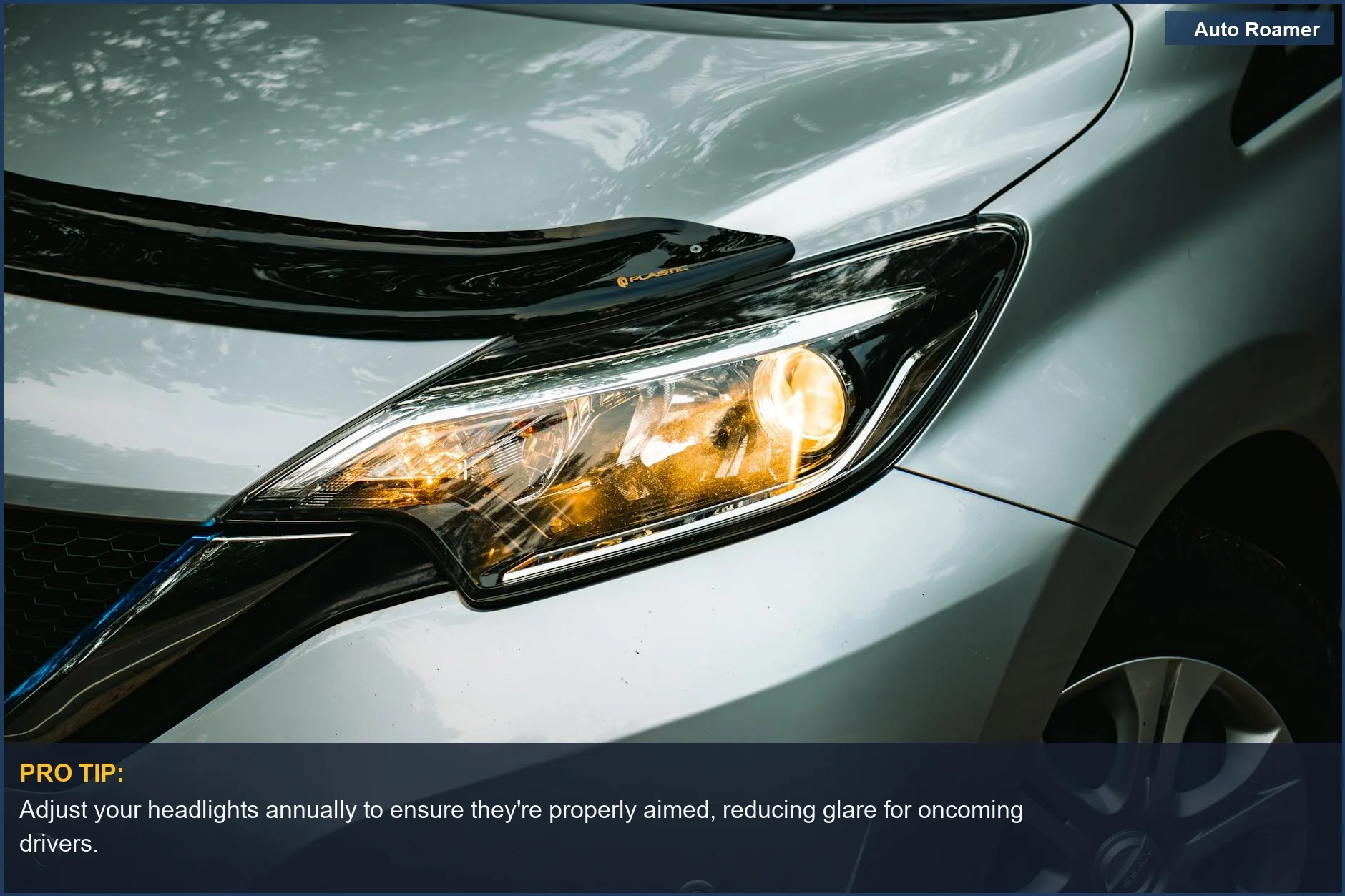 Modern car LED headlight design, showcasing bright white light for improved night driving.