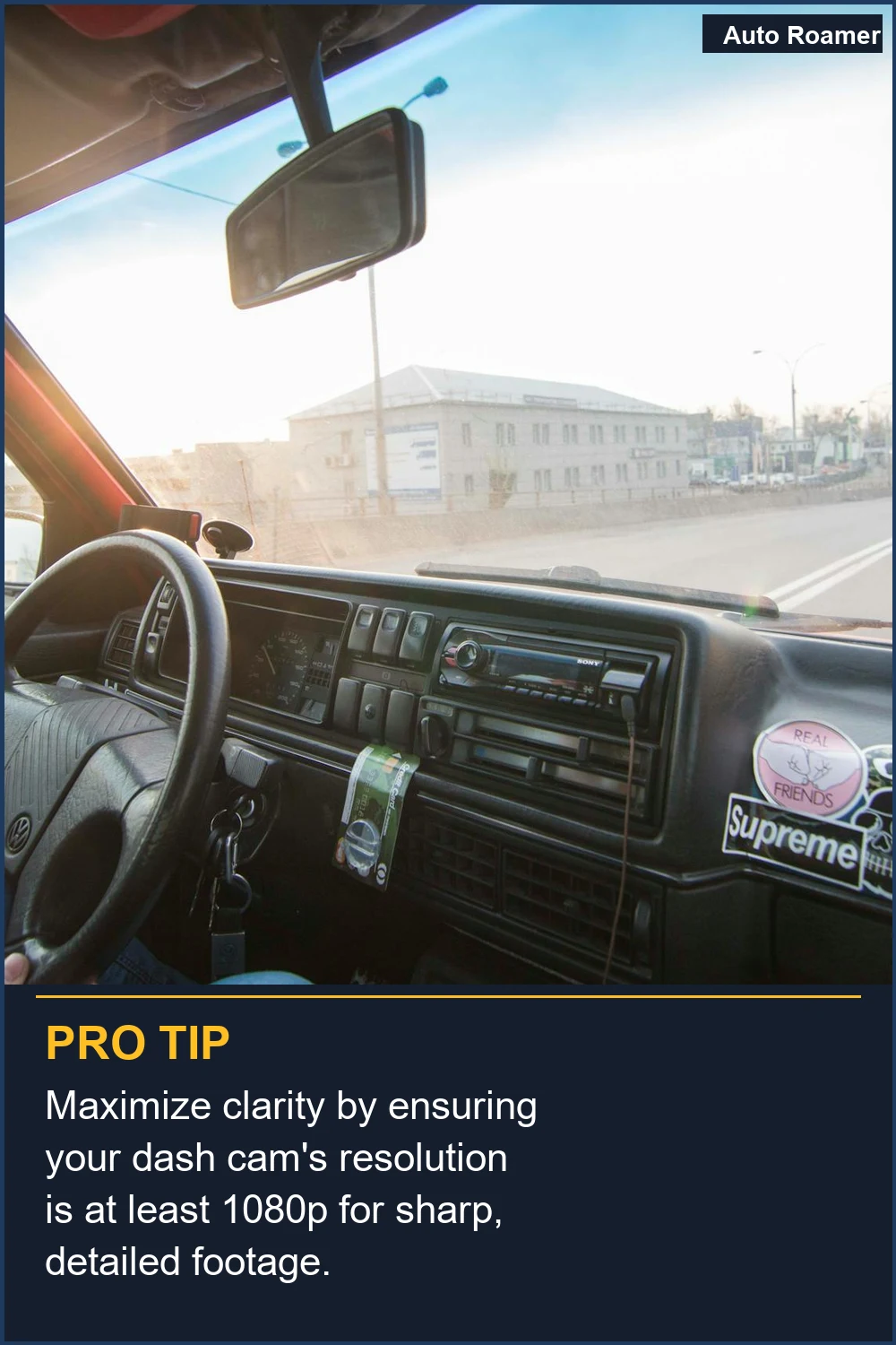 Maximize clarity by ensuring your dash cam's resolution is at least 1080p for sharp, detailed footage.