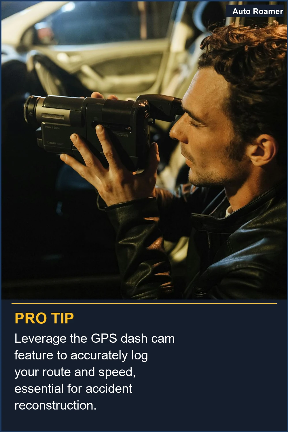 Leverage the GPS dash cam feature to accurately log your route and speed, essential for accident reconstruction.