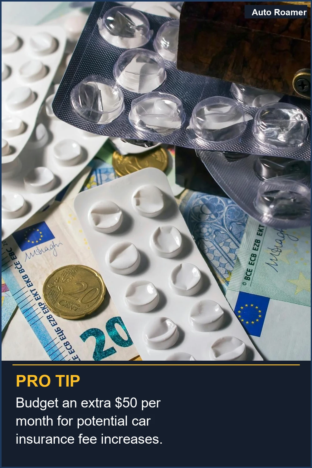 Budget an extra $50 per month for potential car insurance fee increases.