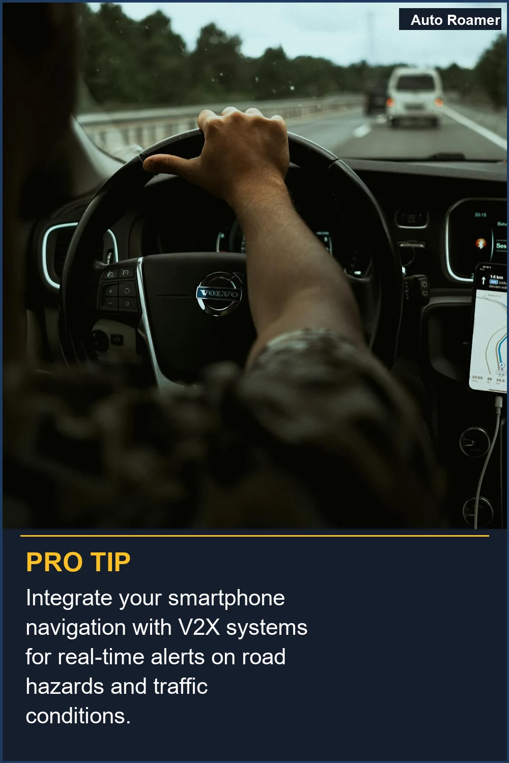 Integrate your smartphone navigation with V2X systems for real-time alerts on road hazards and traffic conditions.