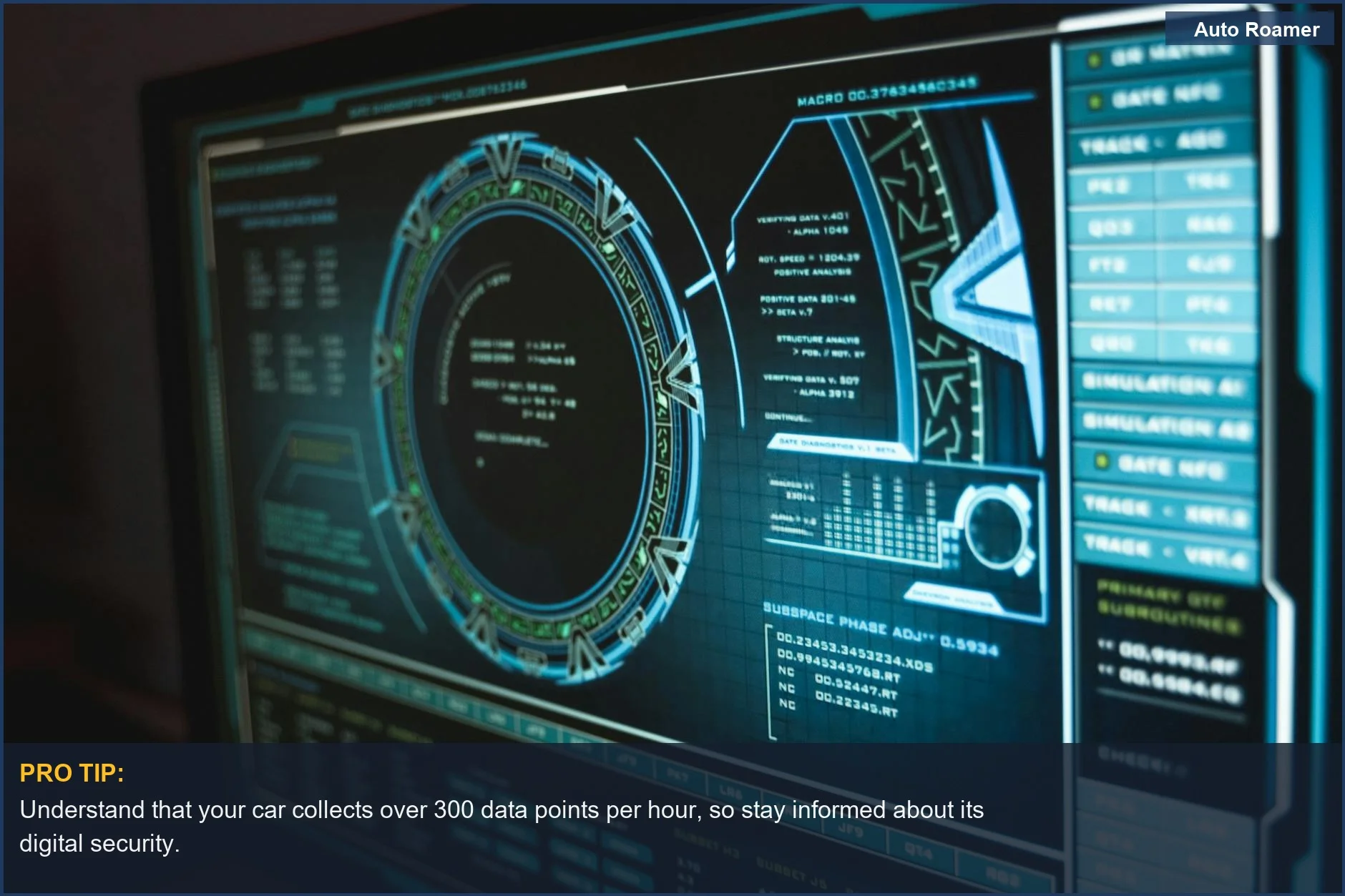 Interfaz de ordenador de alta tecnología que muestra datos de ciberseguridad para protección digital.