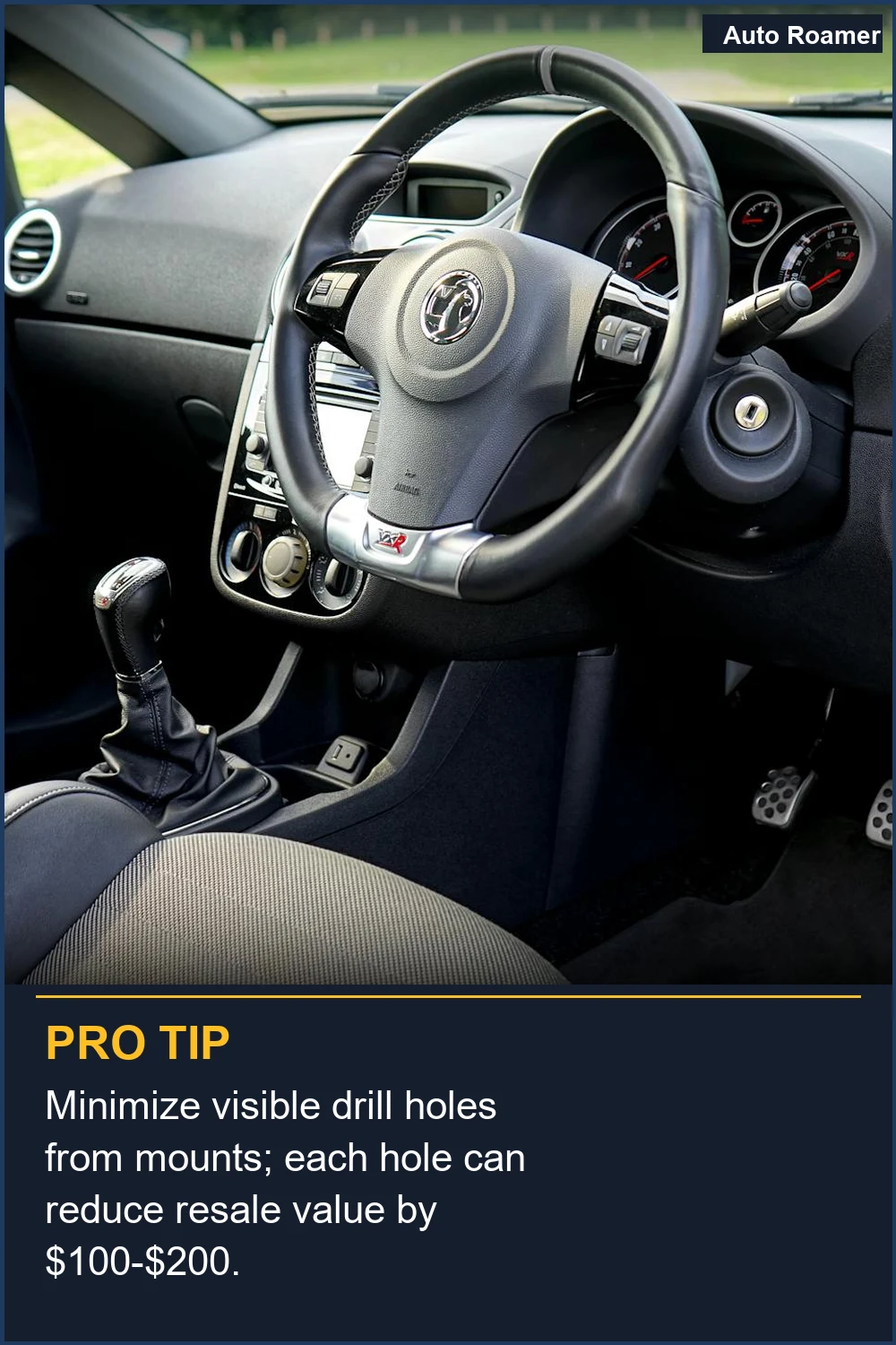 Minimize visible drill holes from mounts; each hole can reduce resale value by $100-$200.