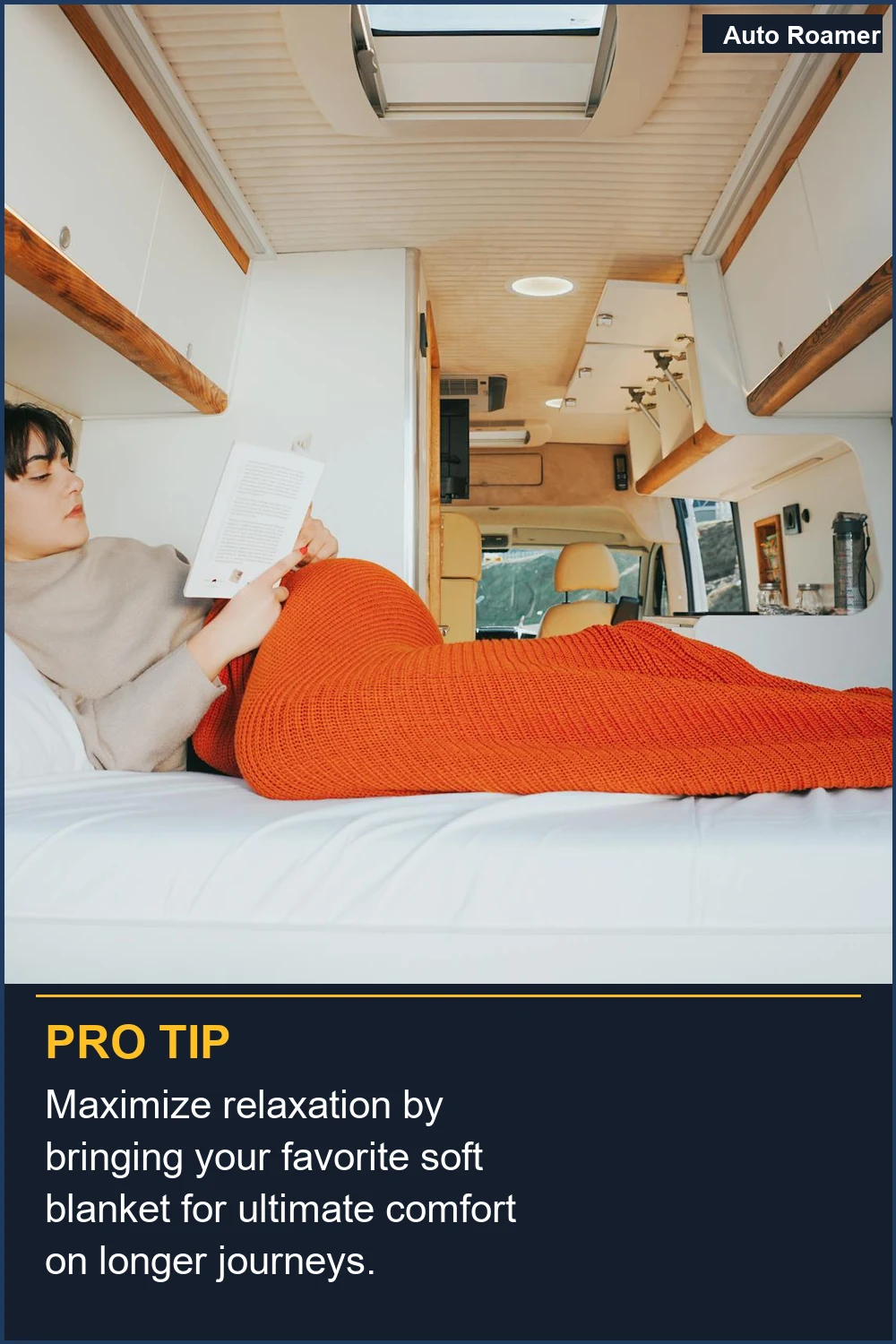 Maximize relaxation by bringing your favorite soft blanket for ultimate comfort on longer journeys.