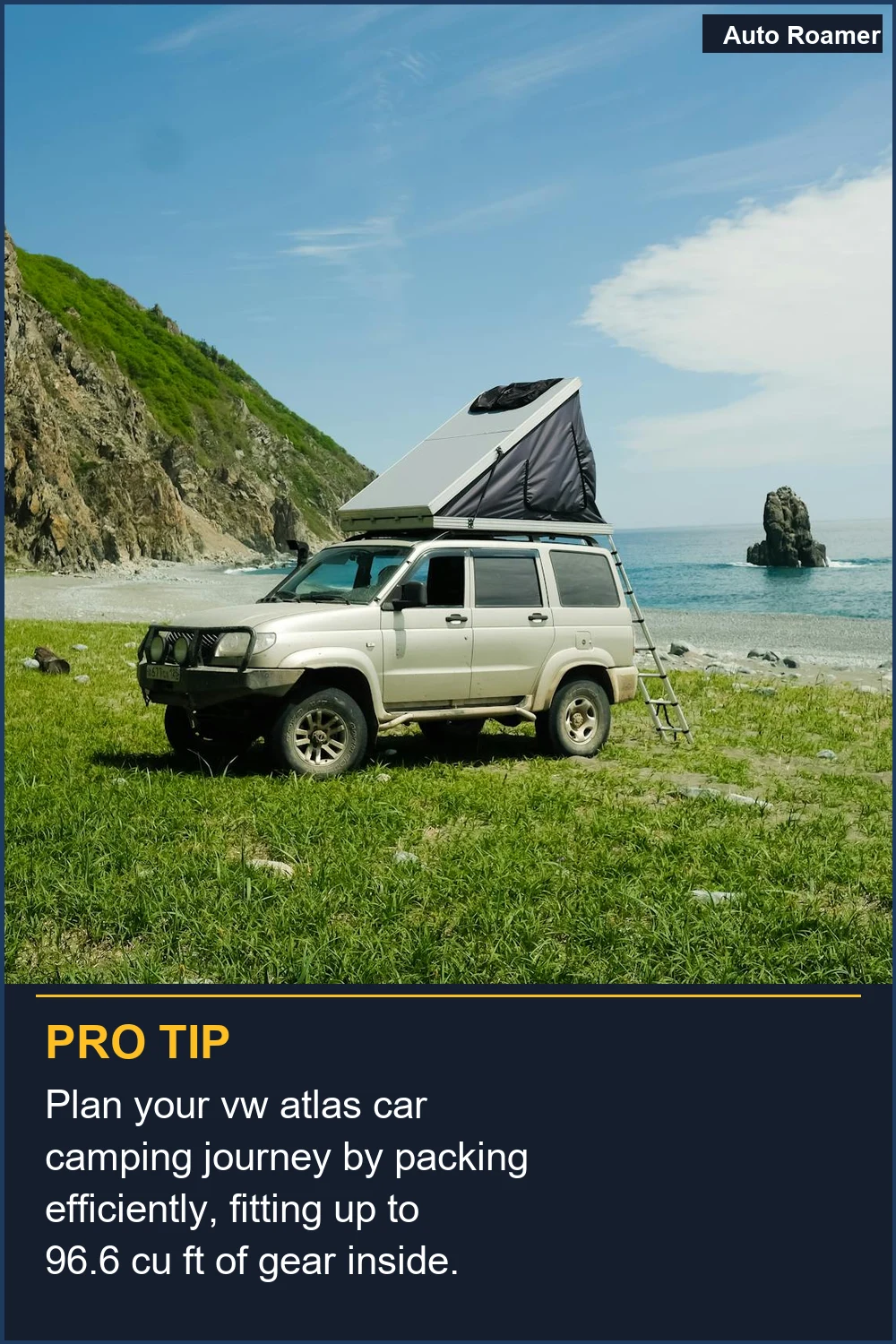 Plan your vw atlas car camping journey by packing efficiently, fitting up to 96.6 cu ft of gear inside.