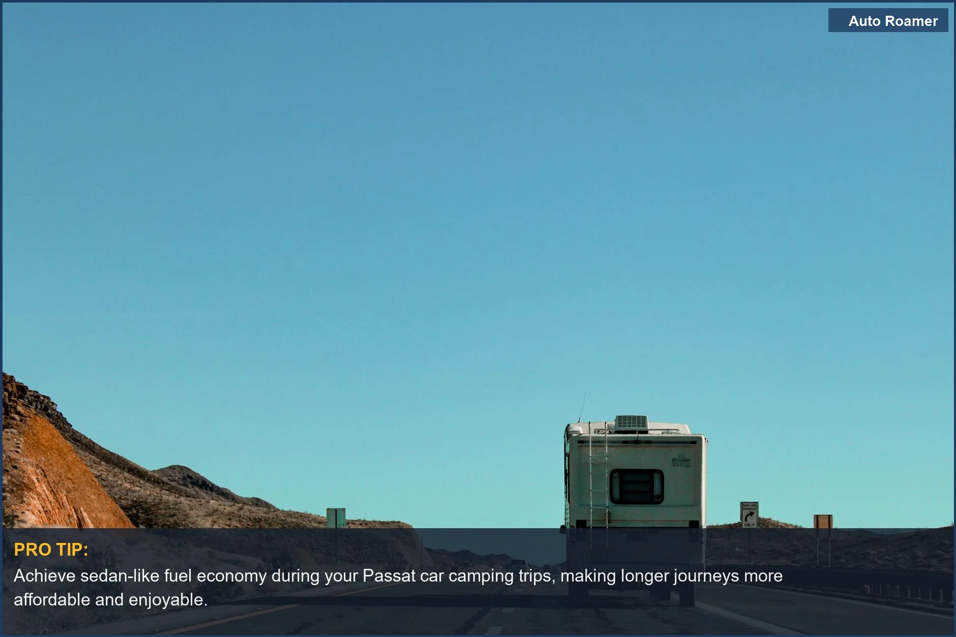 VW Passat car camping vehicle driving on a picturesque Arizona highway, embodying travel and exploration.