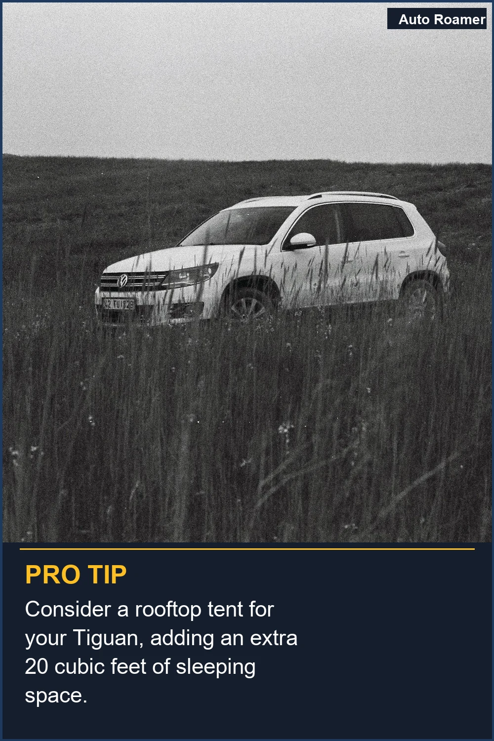 Consider a rooftop tent for your Tiguan, adding an extra 20 cubic feet of sleeping space.